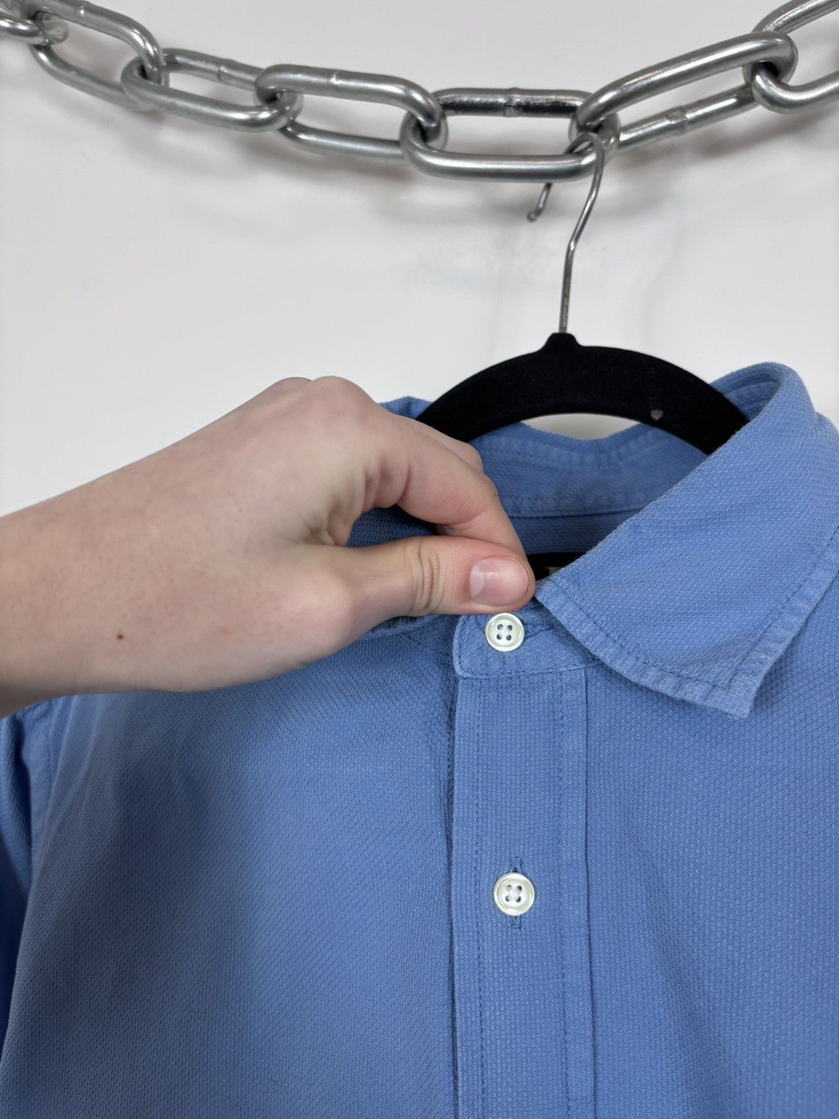 Boggi Boggi Milano Men’s Regular Fit Blue Cotton Button Up Shirt Size US M / EU 48-50 / 2 - 5 Thumbnail