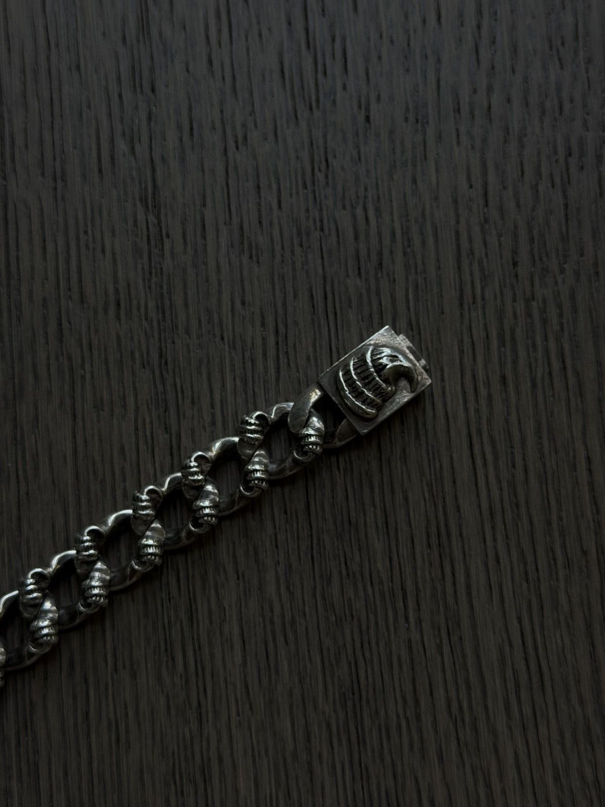 Chrome Hearts 8" - Chrome Hearts Horn Fancy Link Silver Cuban Bracelet Size ONE SIZE - 4 Thumbnail