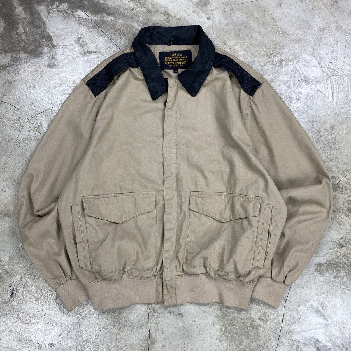 Schott Bros Type A-2 Military Style Bomber Flight Leather Strip Size US XL / EU 56 / 4 - 1 Thumbnail