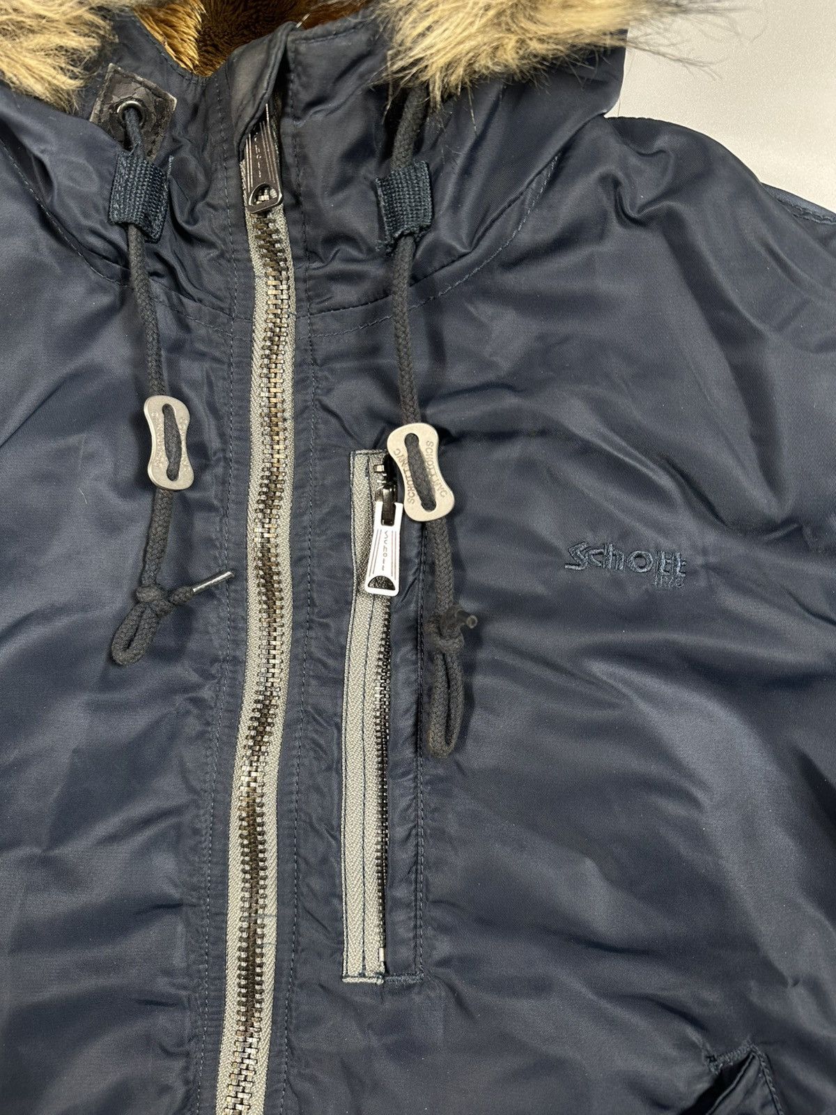 Schott Schott Army Type-U Hooded Faux Fur Nylon Bomber Jacket Size US L / EU 52-54 / 3 - 7 Thumbnail