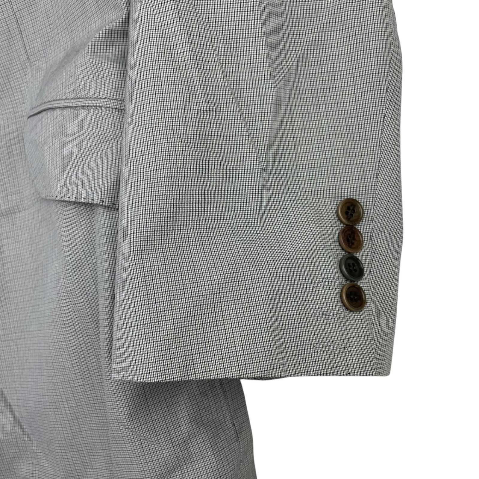 Paul Smith Paul Smith Men’s 100% Cotton 2-Button Blazer Gray/Navy Plaid Size 46R - 4 Thumbnail