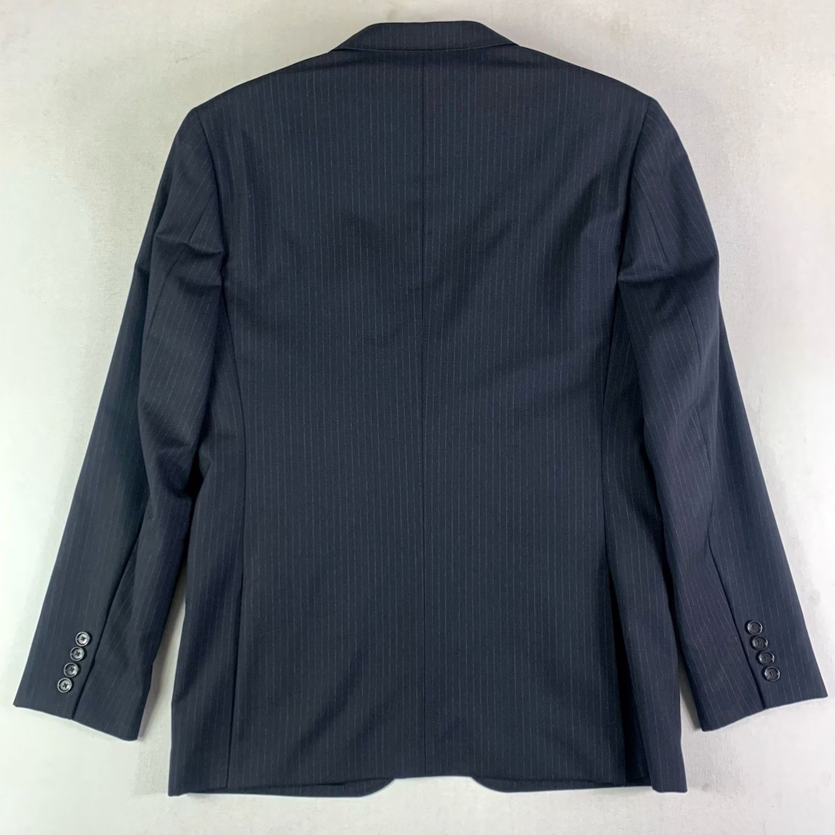 J.Crew J.CREW Ludlow Suit Jacket Men 40R Slim Super 120 Wool Black Pinstripe Notch Lapel Two-Button Single-Breasted Regular Fit Dress Coat Jacket Size 40R - 5 Thumbnail