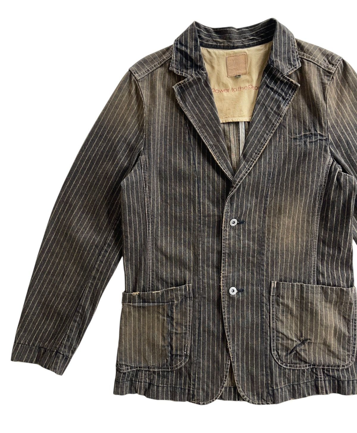 Japanese Brand PTTP Stripe Denim Chore Jacket Size US M / EU 48-50 / 2 - 4 Thumbnail