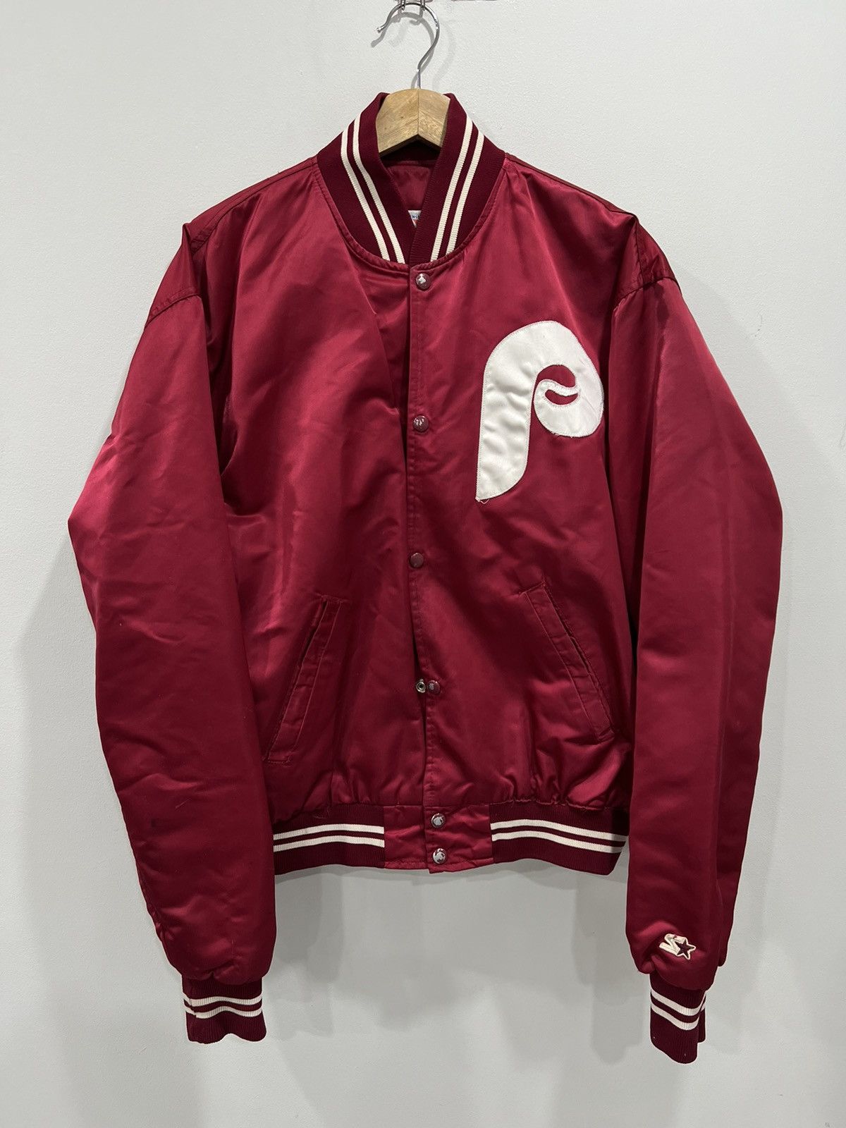 Starter Vintage Starter Phillies Philadelphia Starter Satin Jacket Size US XL / EU 56 / 4 - 1 Thumbnail