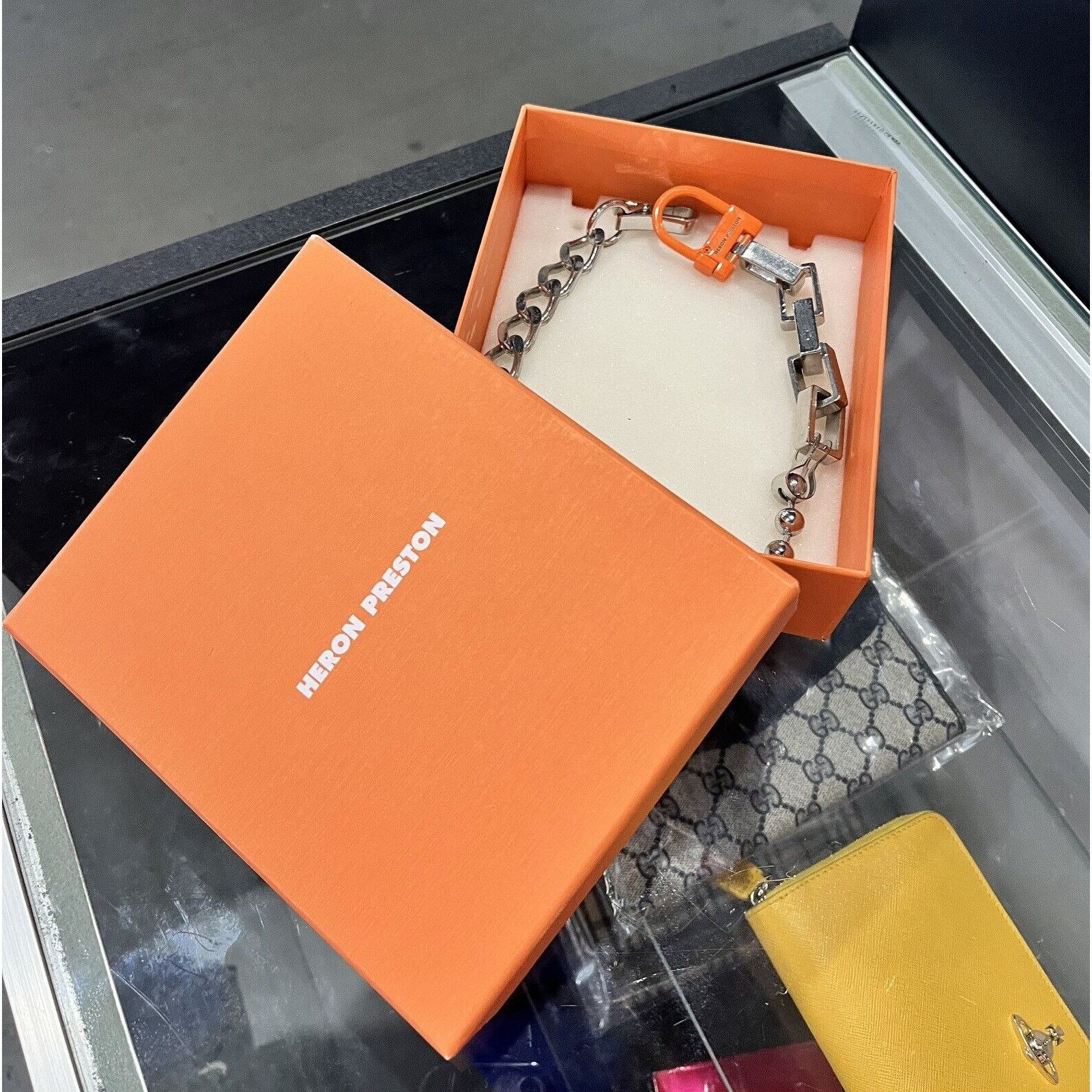 Heron Preston Heron Preston Multi Chain Square Necklace Silver 