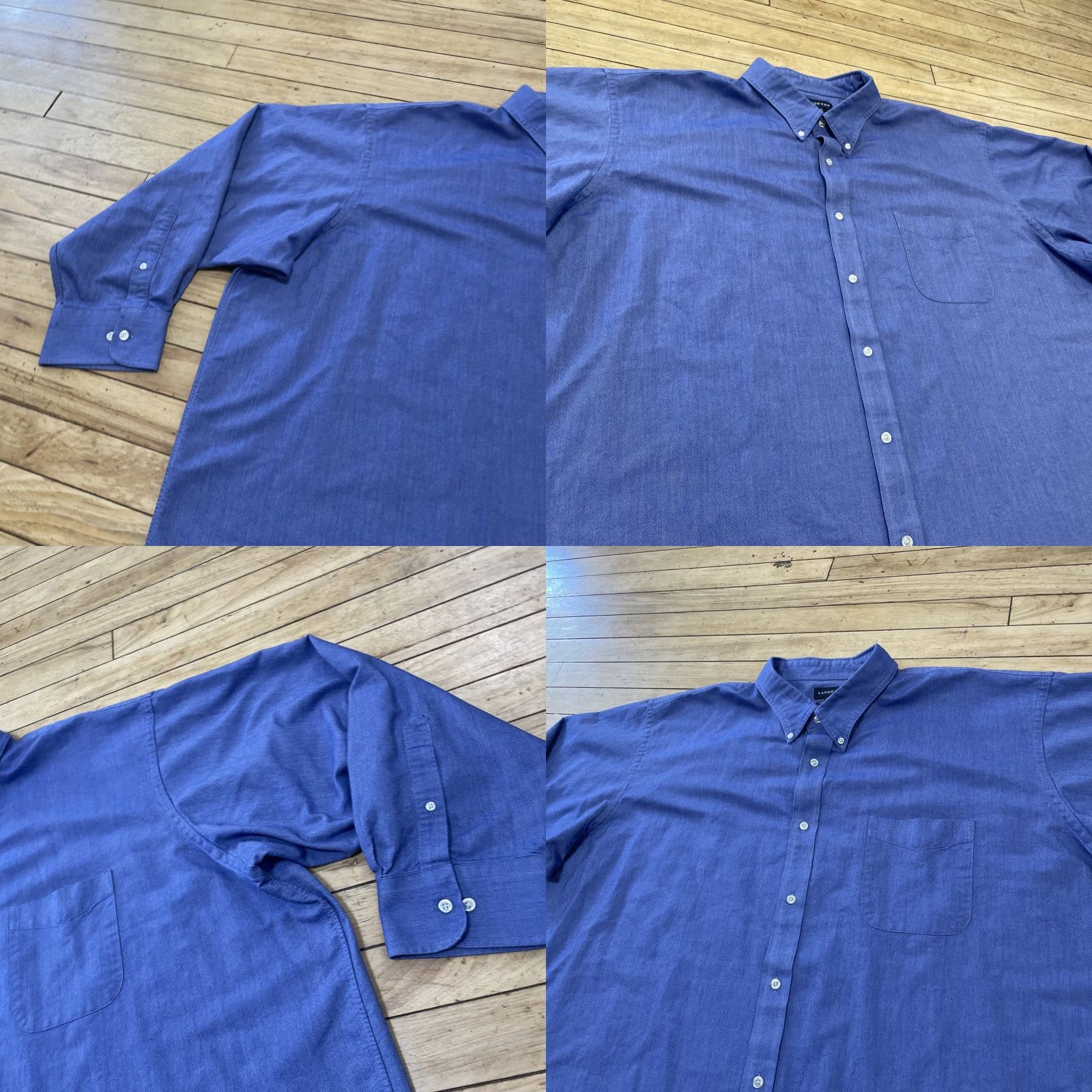 Lands' End VINTAGE Lands' End Button-Up Shirt Men Big & Tall 21x36 Blue Twill Oxford Button-Down Collar Size US XXL / EU 58 / 5 - 10 Thumbnail