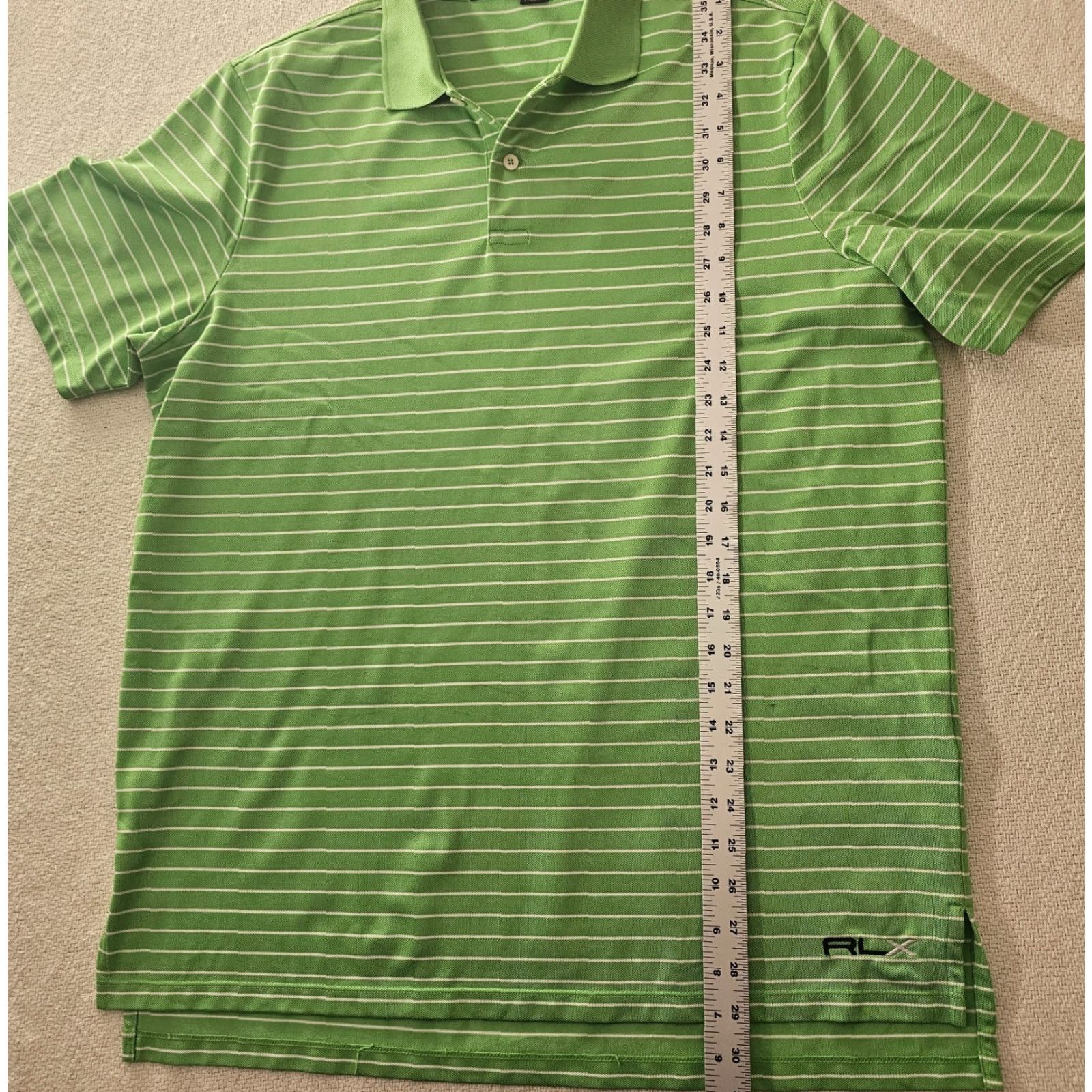 RLX Ralph Lauren RLX Ralph Lauren Polo Shirt Golf Striped Green Large Jersey Stretch Breathable Casual Size US L / EU 52-54 / 3 - 4 Thumbnail