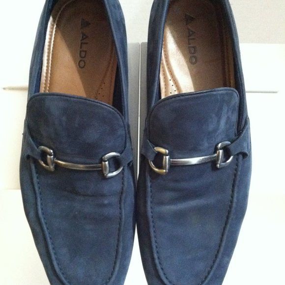 Aldo ALDO MENS BLUE LEATHER SUEDE SLIP-ON DRESS SHOES SIZE: 11M Size US 11 / EU 44 - 1 Thumbnail