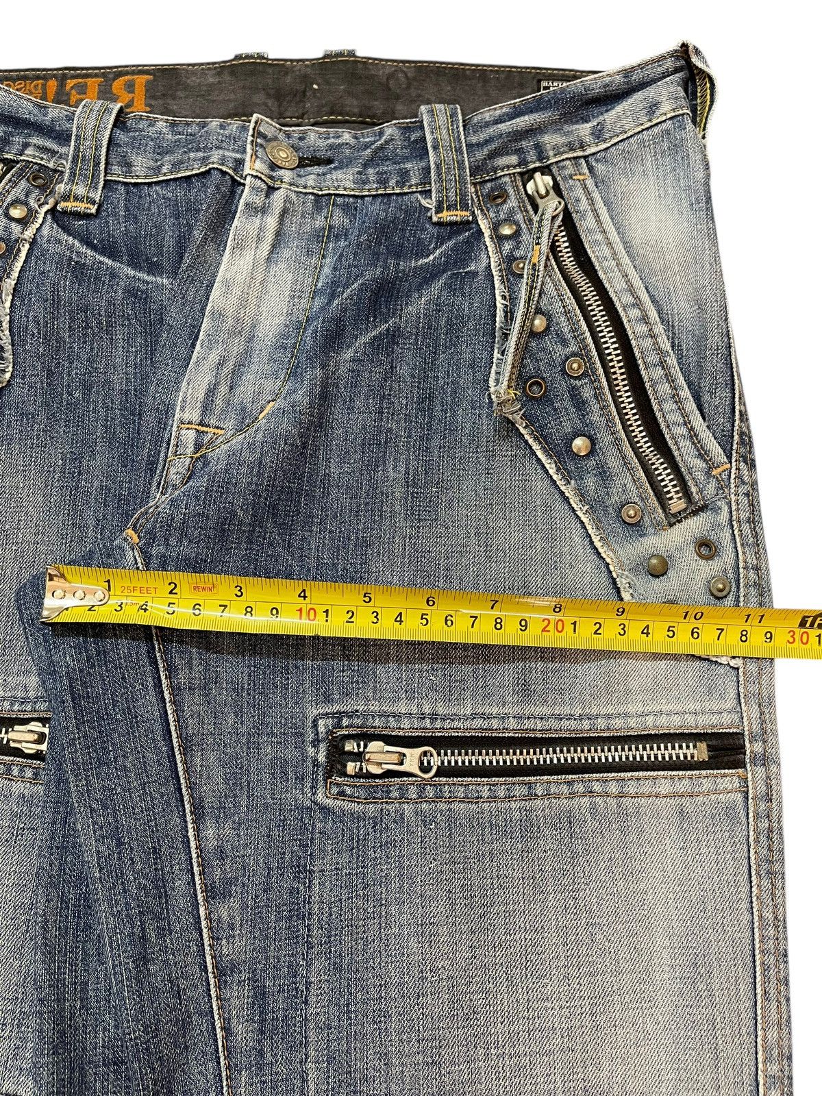 Hysteric Glamour Vintage Japanese Bartack Studded Zipper Avant Garde Jeans Size US 32 / EU 48 - 15 Thumbnail