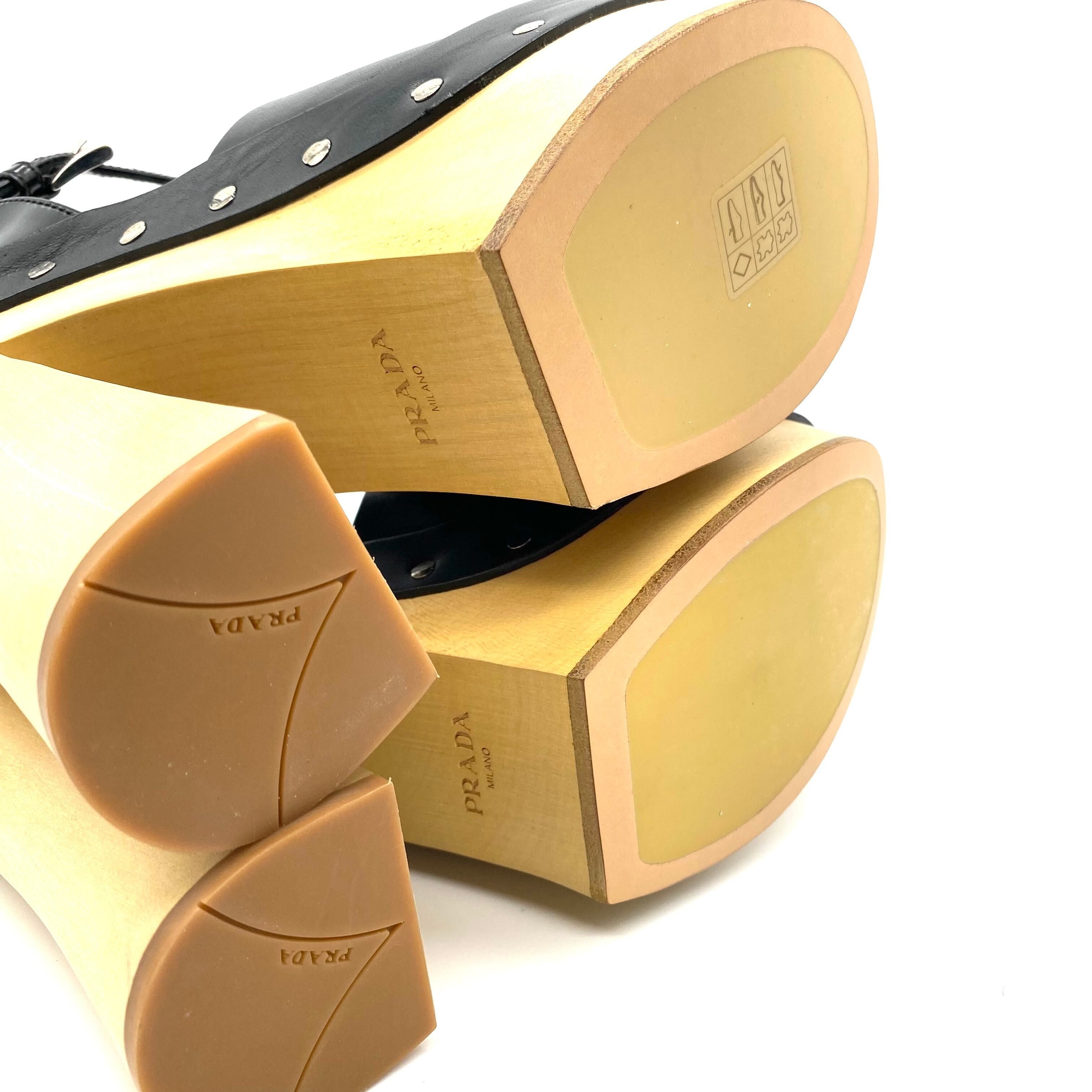 Prada PRADA Wood Heel Chunky Sandal Size US 5 / IT 35 - 7 Thumbnail