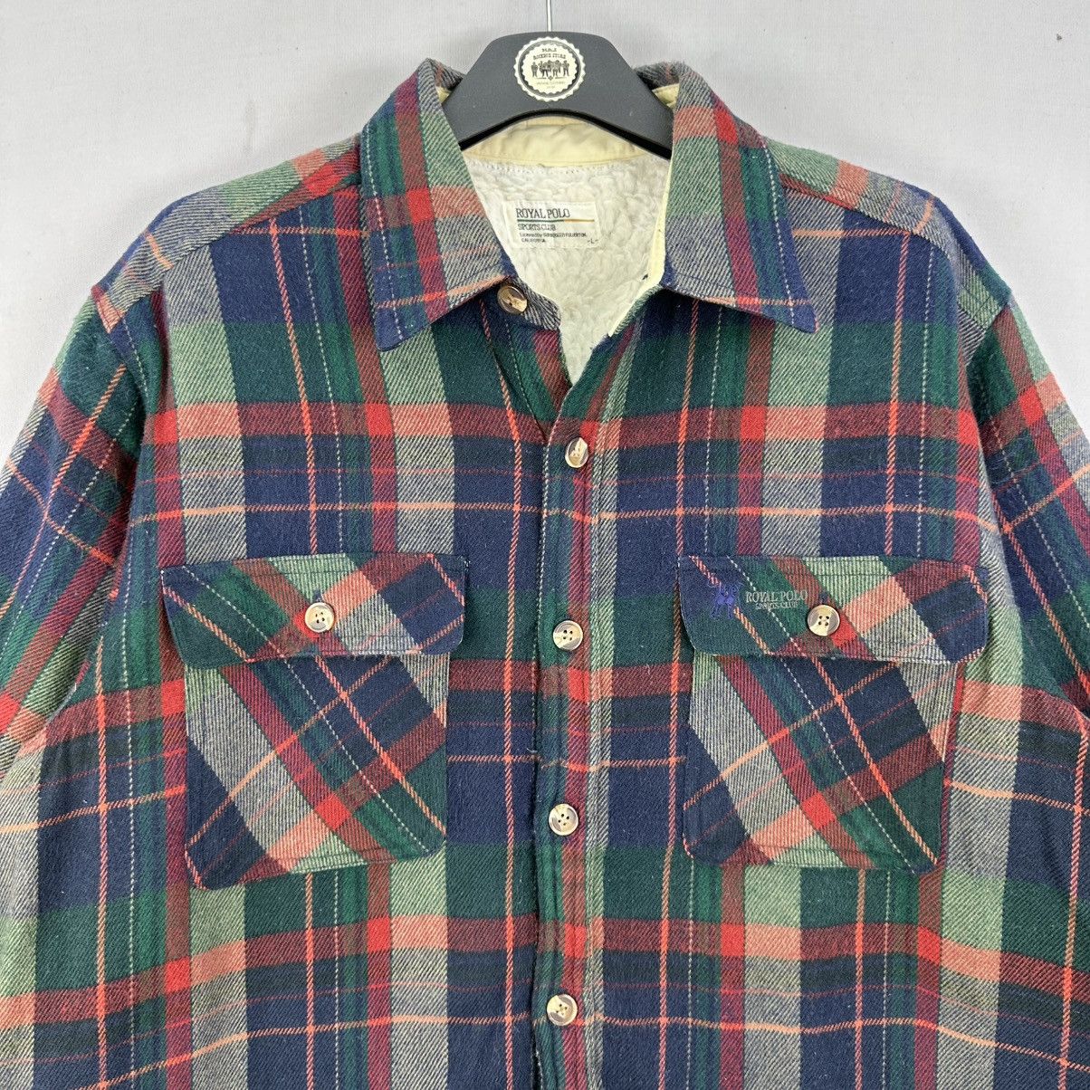 Flannel Vintage 90's Royal Polo Sports Club Flannel Sherpa Lining Size US L / EU 52-54 / 3 - 7 Thumbnail