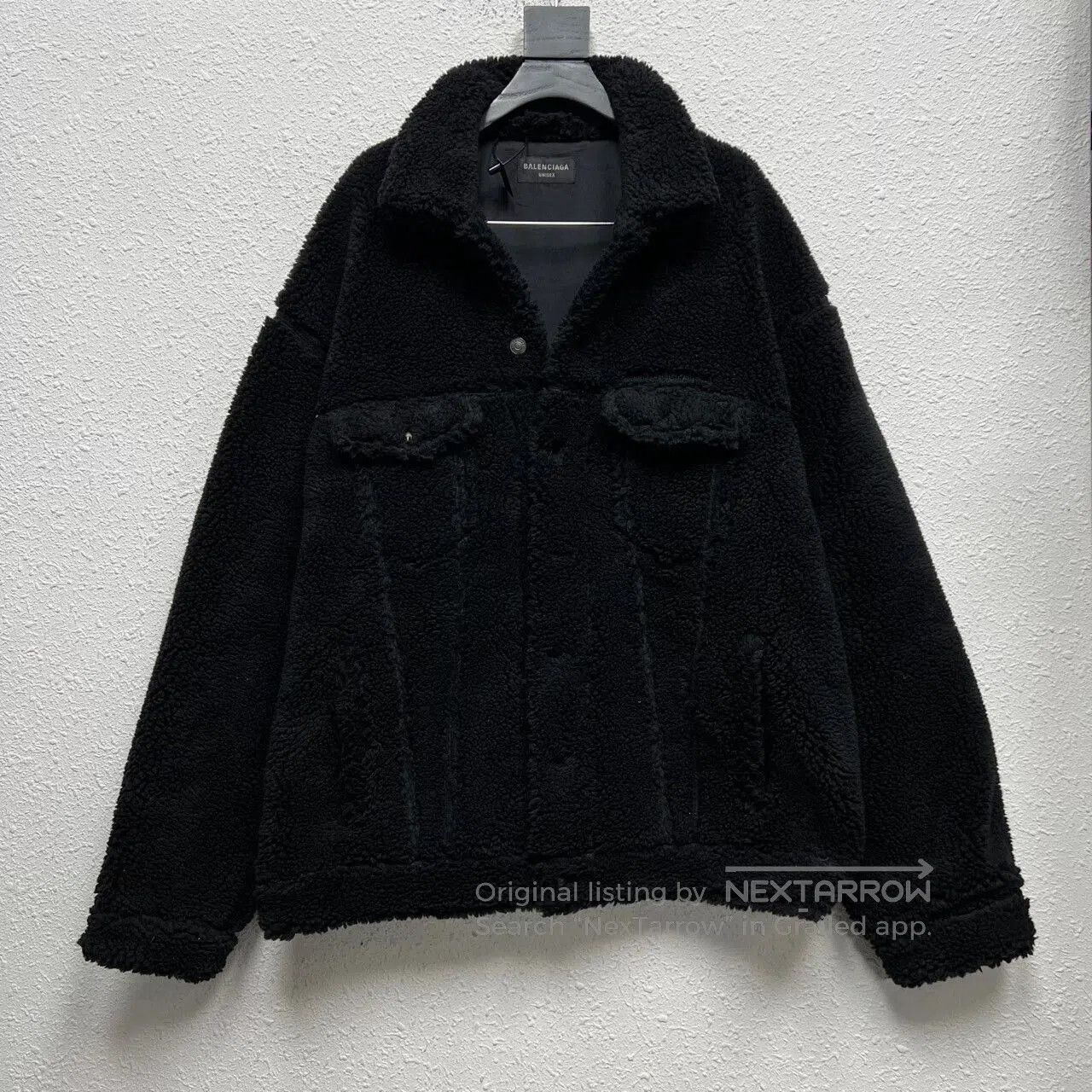 Balenciaga balenciaga black logo embroidered fleece jacket. Size US S / EU 44-46 / 1 - 1 Thumbnail