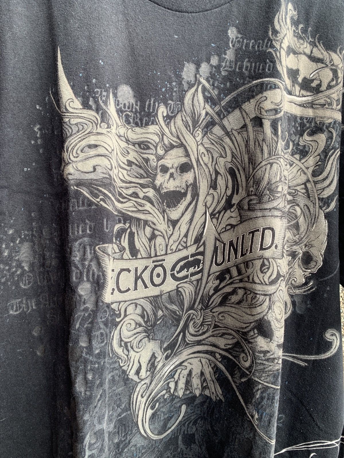 Ecko Unltd. × Vintage VINTAGE ECKO UNLTD AOP GRUNGE TEE Y2K Size US XL / EU 56 / 4 - 4 Thumbnail