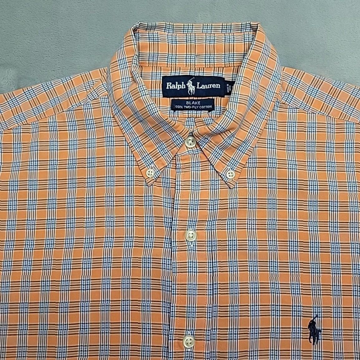 Polo Ralph Lauren Polo Ralph Lauren Shirt Men L Orange Plaid Blake 100% Cotton Long Sleeve Button-Up Shirt Size US L / EU 52-54 / 3 - 3 Thumbnail