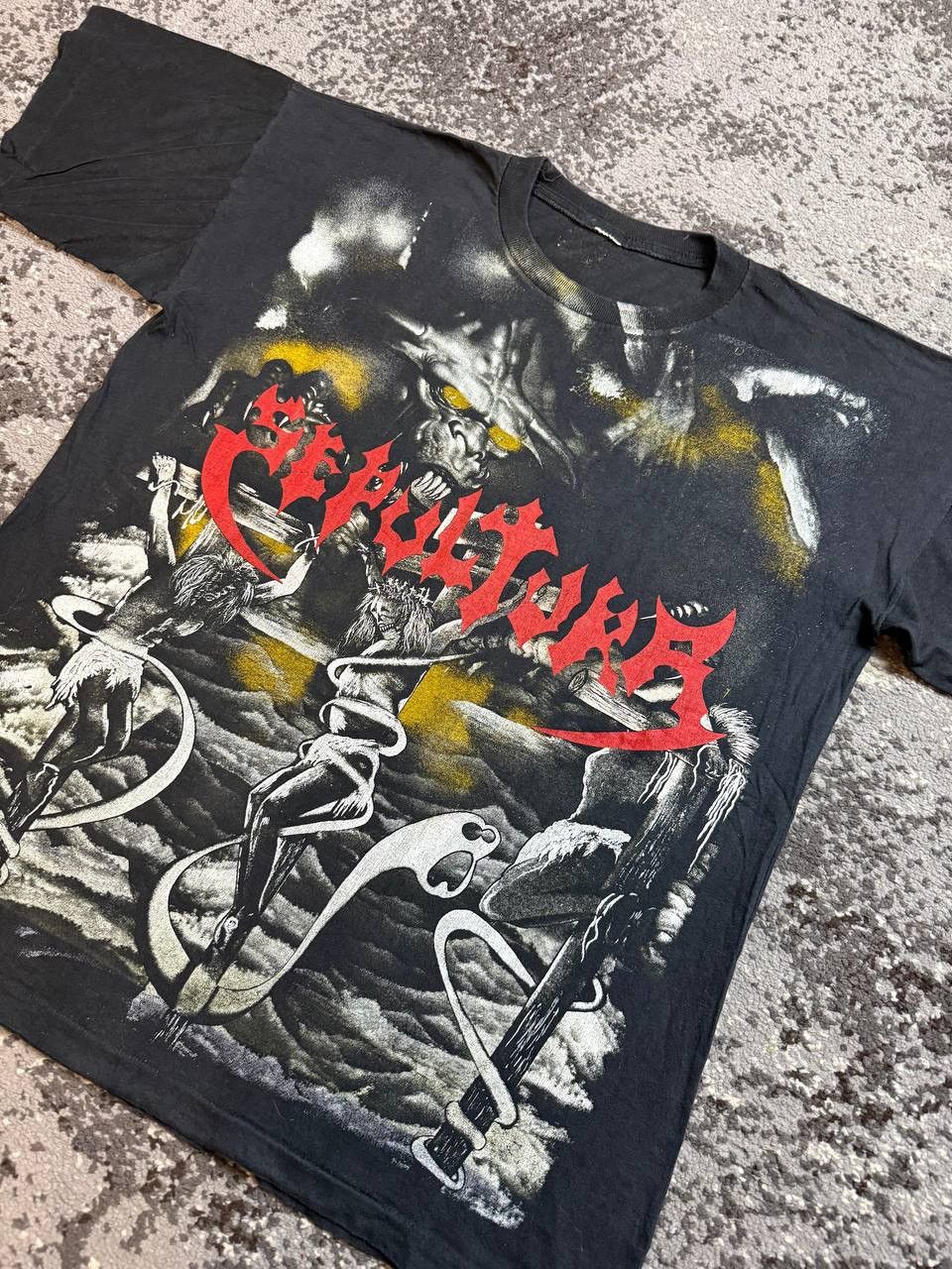 Vintage Sepultura Vintage 90s Morbid Visions big all over print Meta Size US L / EU 52-54 / 3 - 2 Thumbnail