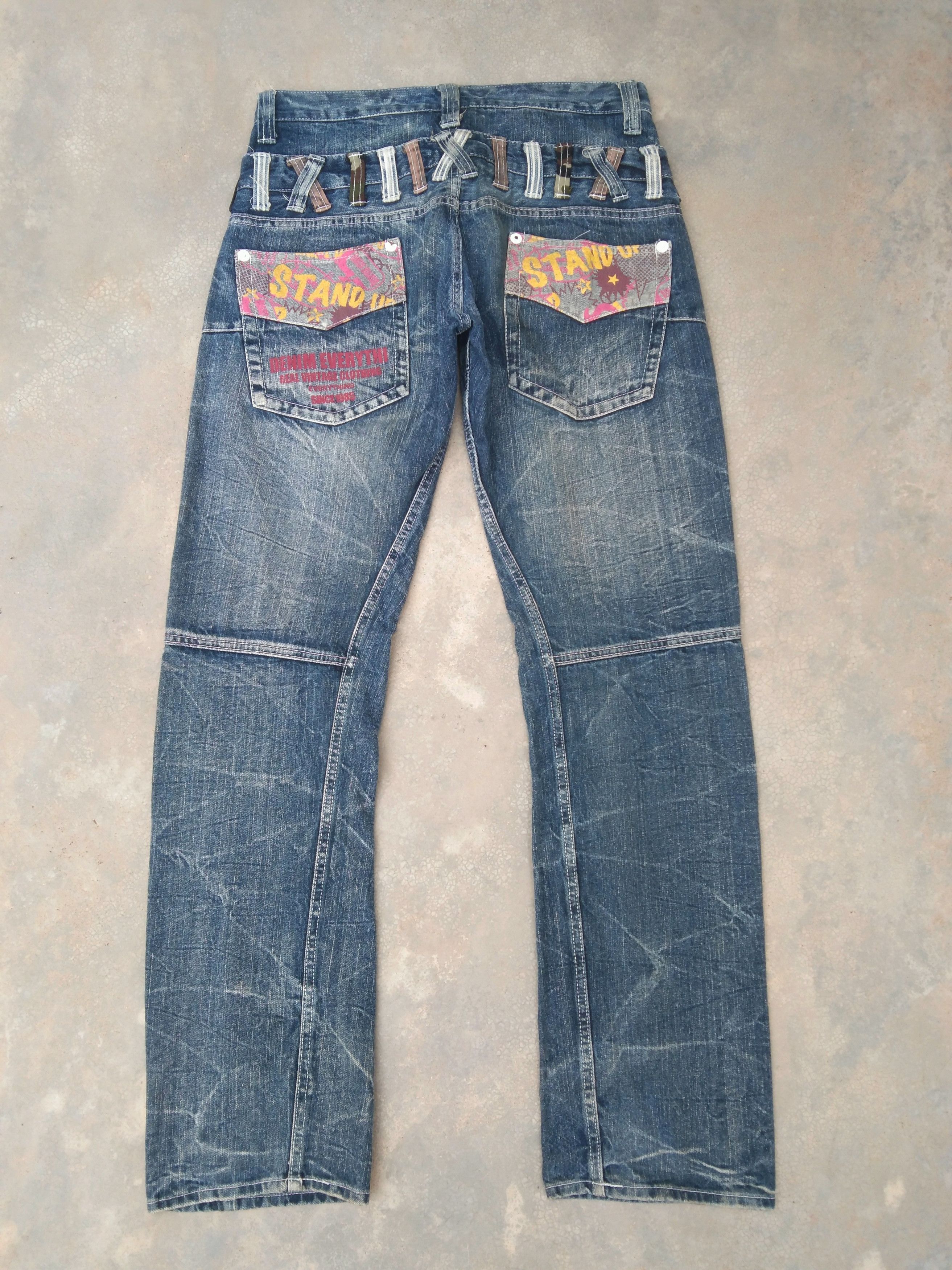 Vintage Distressed Japan Double Waist Retro Punk Jeans 31x32