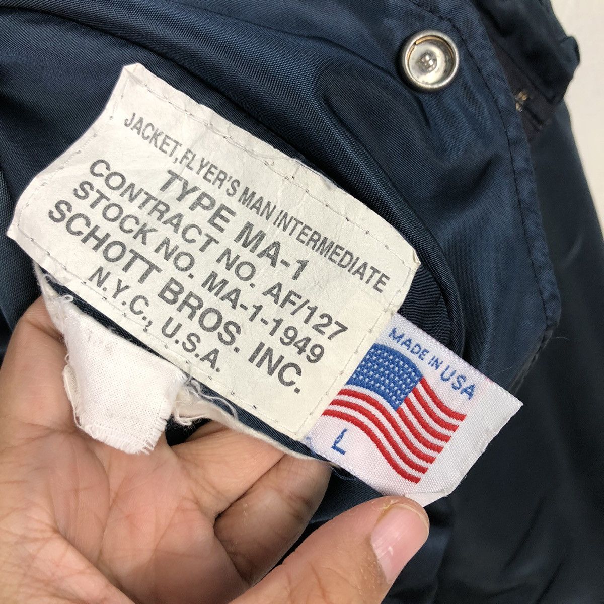 Schott 📌Vintage Reversible Bomber Jacket Ma-1 Schott Made in Usa Size US L / EU 52-54 / 3 - 21 Thumbnail