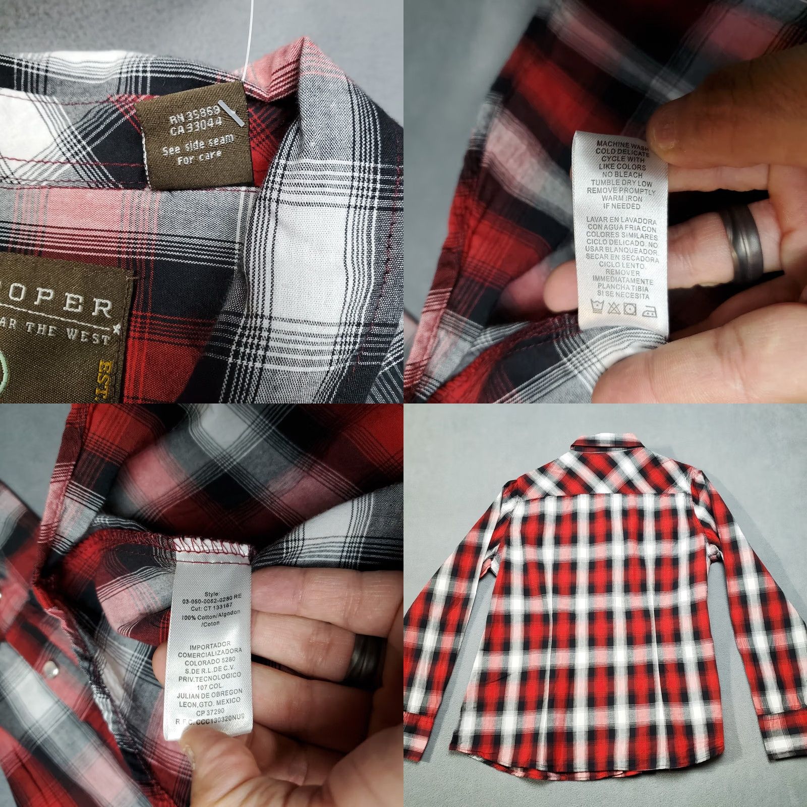 Roper Roper Shirt Womens Large Red Plaid Western Cowboy Pearl Snap Rodeo Top Size L / US 10 / IT 46 - 8 Thumbnail