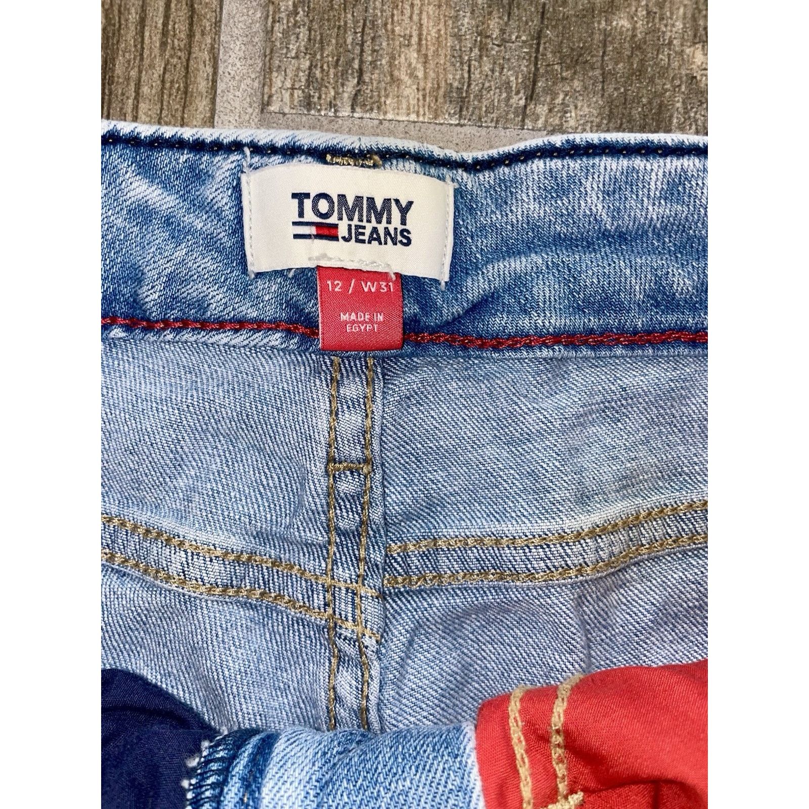 Tommy Hilfiger Tommy Hilfiger Vtg 90s Crop Wide Leg Jeans American Flag 12 Size 34" / US 12 / IT 48 - 5 Thumbnail