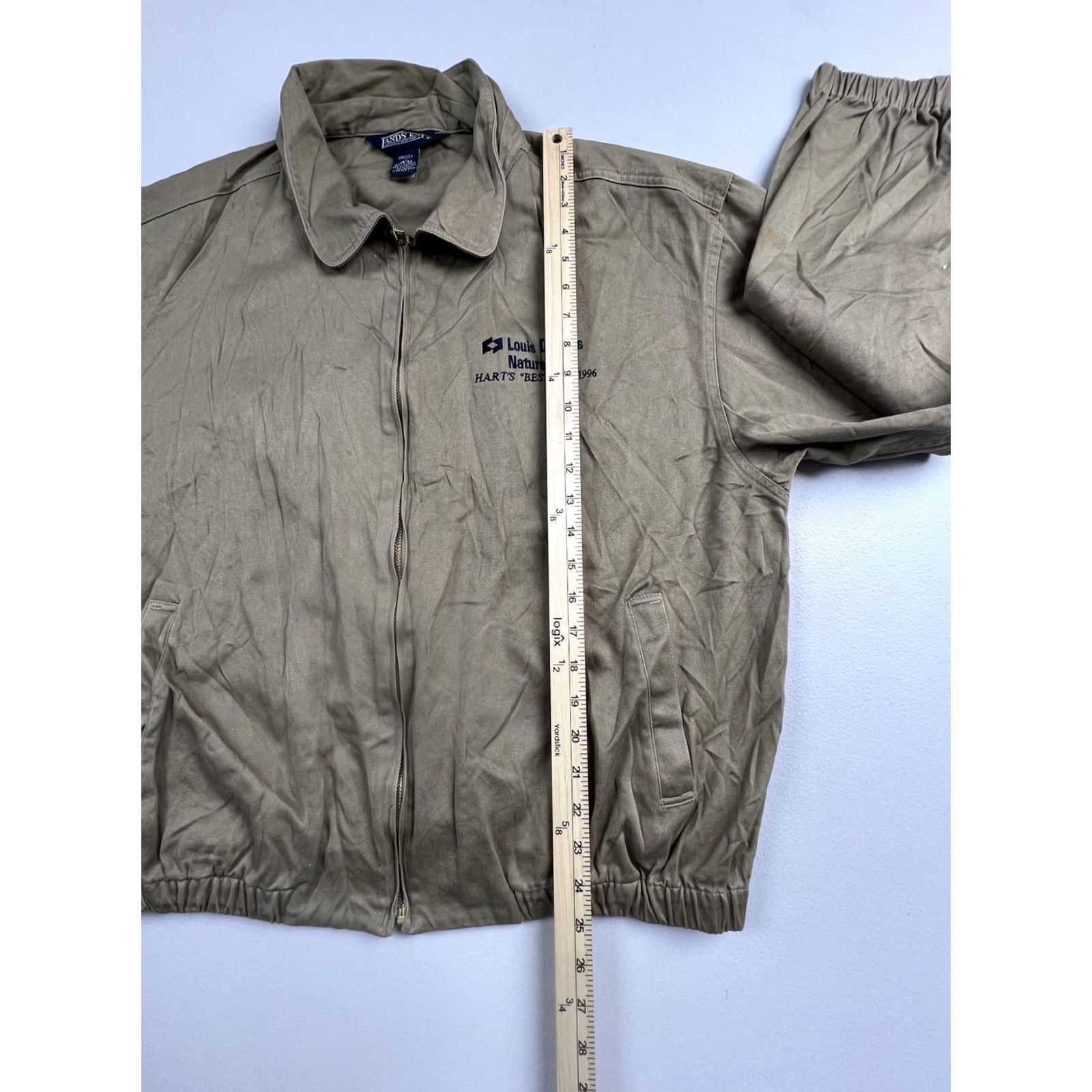Lands' End VINTAGE Lands' End Jacket Mens L Beige Cotton Windbreaker Promo Logo 90s Shirts Mens? Size US L / EU 52-54 / 3 - 6 Thumbnail