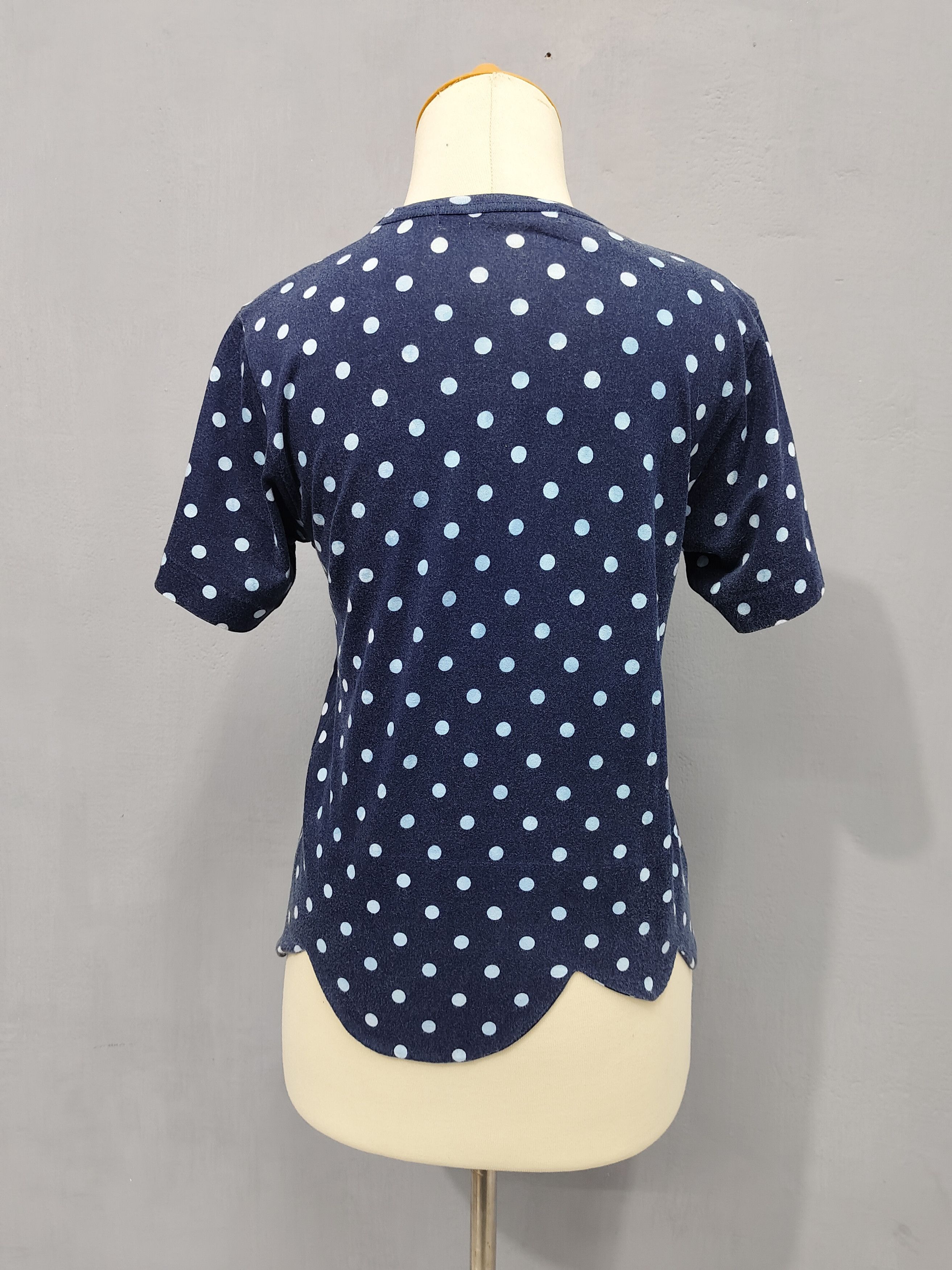 Comme des Garcons AD03 CDG Robe de Chambre Polka Dot Scallop Hem Cropped Tee Size M / US 6-8 / IT 42-44 - 6 Thumbnail