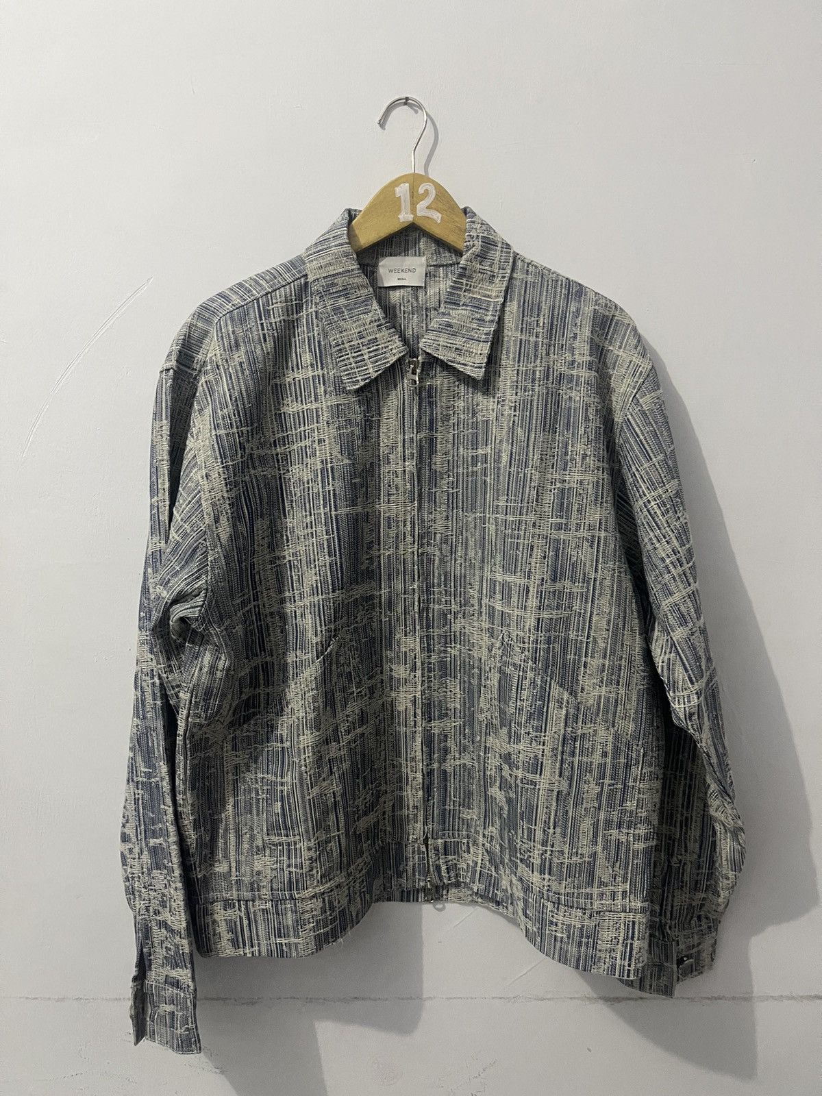 image of Archival Clothing Fire Denim Jacket in Blue, Women's (Size Medium)