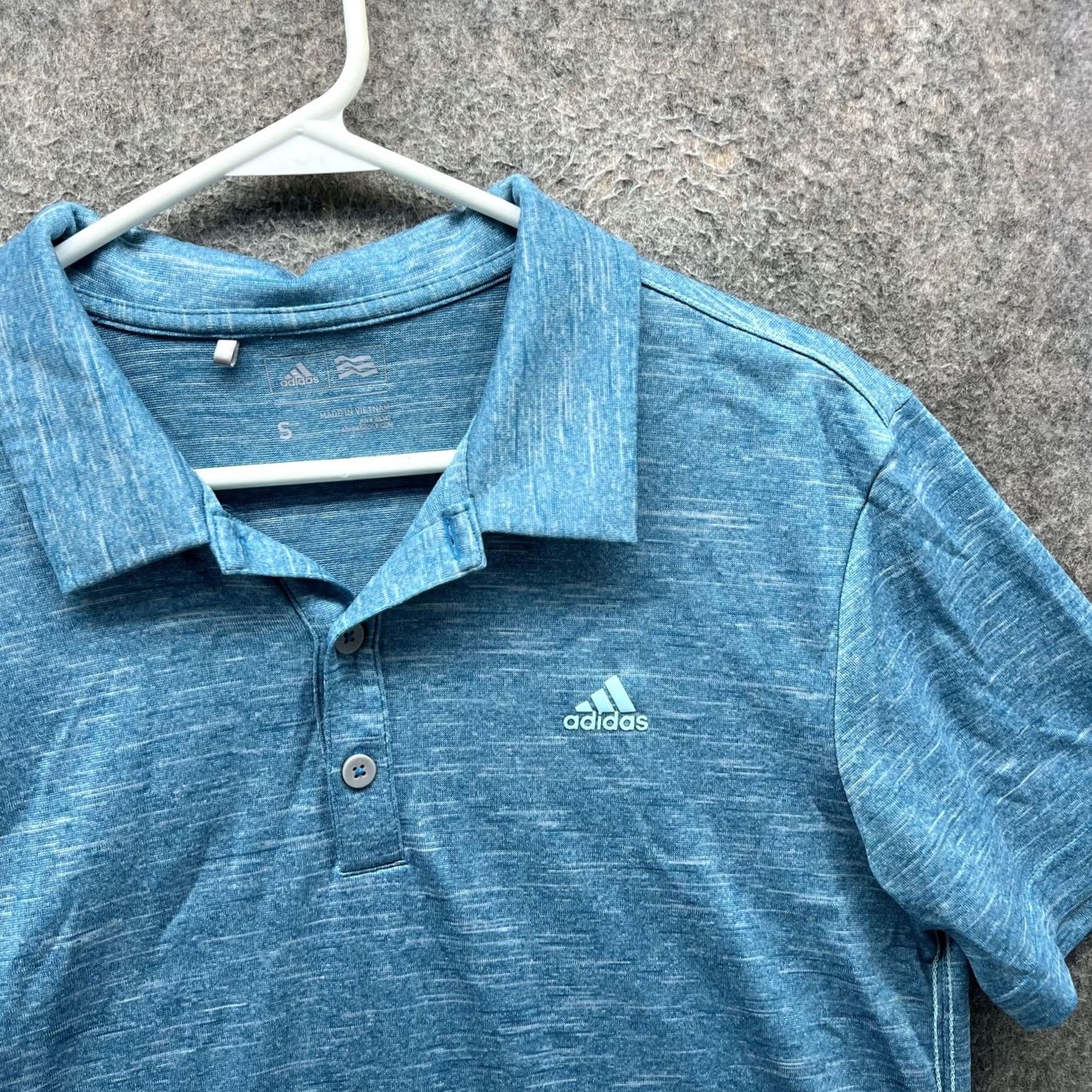Adidas Adidas Golf Polo Shirt Mens Small Blue Heather Solid Performance Tagless Casual Shirt Size US S / EU 44-46 / 1 - 7 Thumbnail