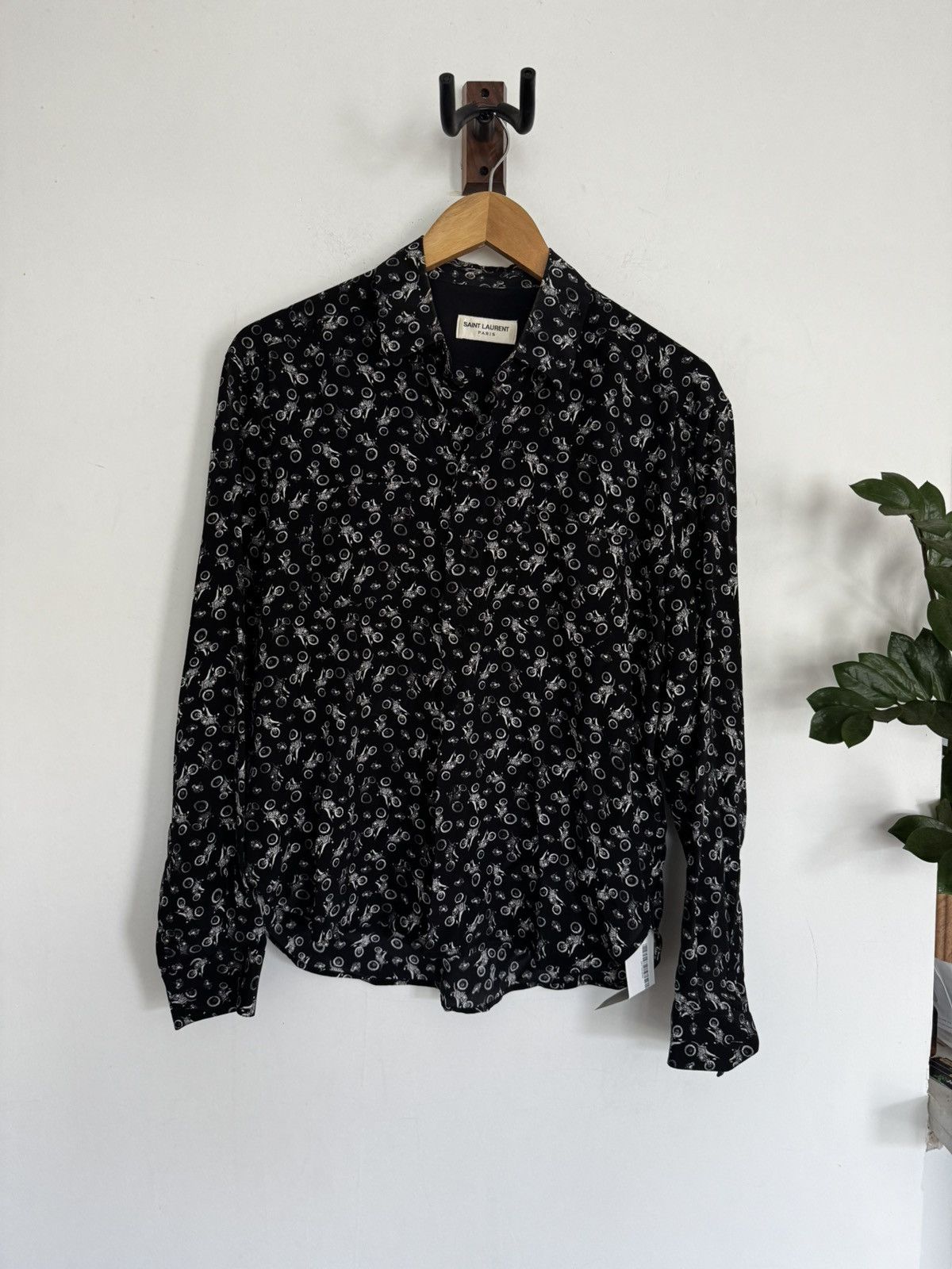 Saint Laurent Paris Silk motocross shirt Size US S / EU 44-46 / 1 - 1 Thumbnail