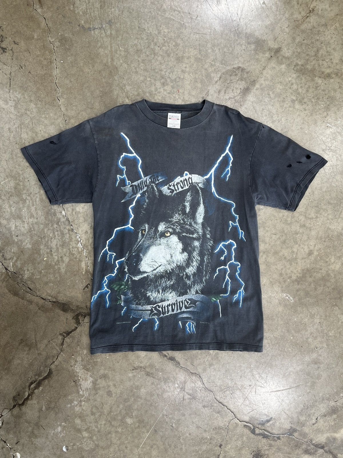 Harley Davidson Vintage AOP American Thunder Wolf Thunder Tultex Tee Large Size US L / EU 52-54 / 3 - 2 Thumbnail