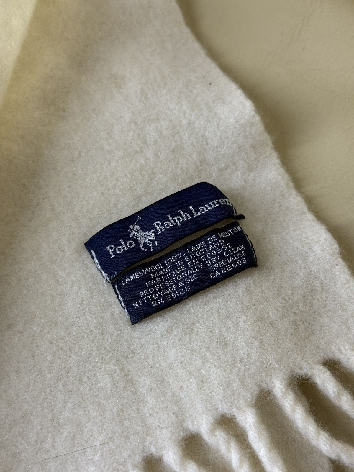 Polo Ralph Lauren Vintage Polo Ralph Lauren Wool Scarf Muffer white beige Size ONE SIZE - 6 Thumbnail