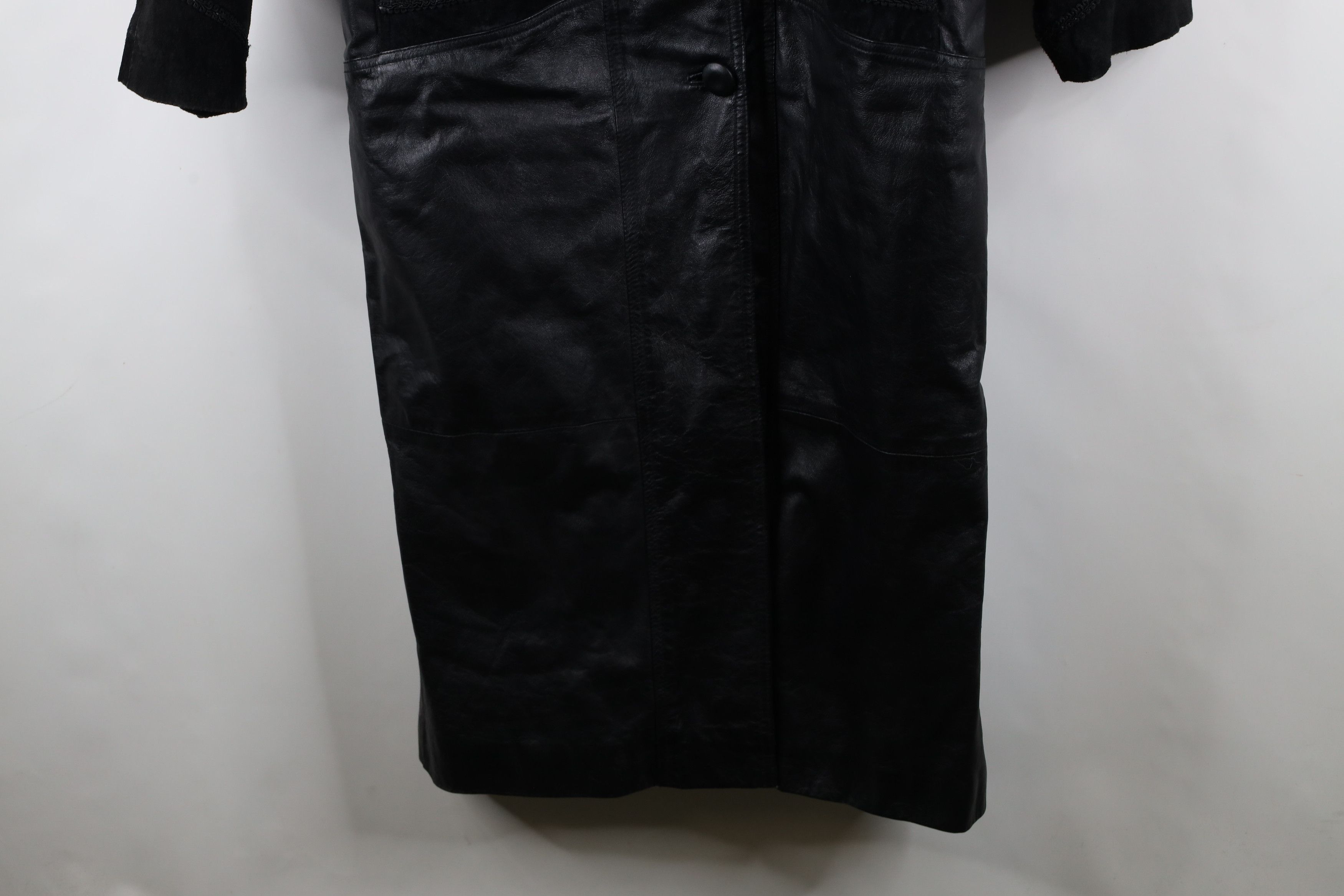Vintage Vintage 90s Streetwear Paisley Leather Trench Coat Jacket Size M / US 6-8 / IT 42-44 - 4 Thumbnail