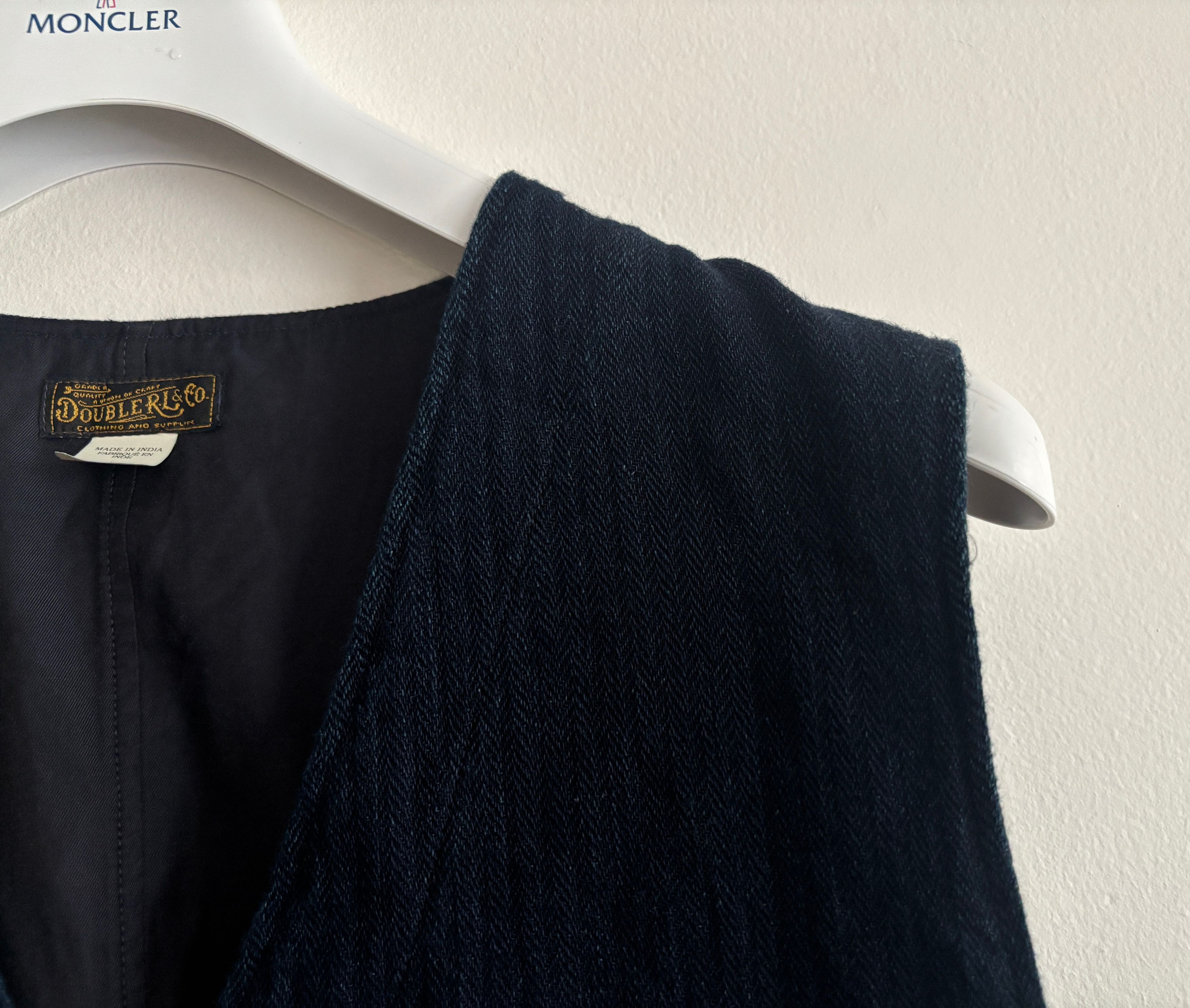 RRL Ralph Lauren $460 Indigo Navy Blue Herringbone Vest/Waistcoat - XL Size US XL / EU 56 / 4 - 6 Thumbnail