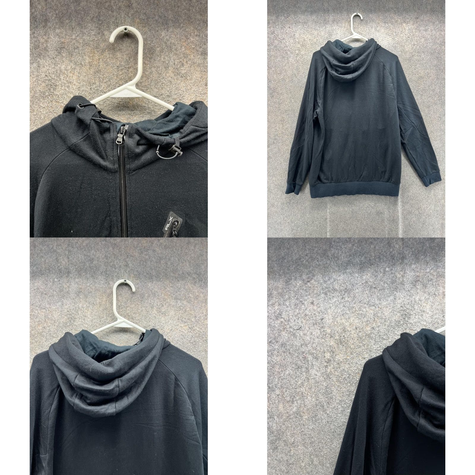 RLX Ralph Lauren RLX Ralph Lauren Hoodie Mens Large Black Full Zip Knit Sweatshirt Pockets Zip Front Size US L / EU 52-54 / 3 - 8 Thumbnail