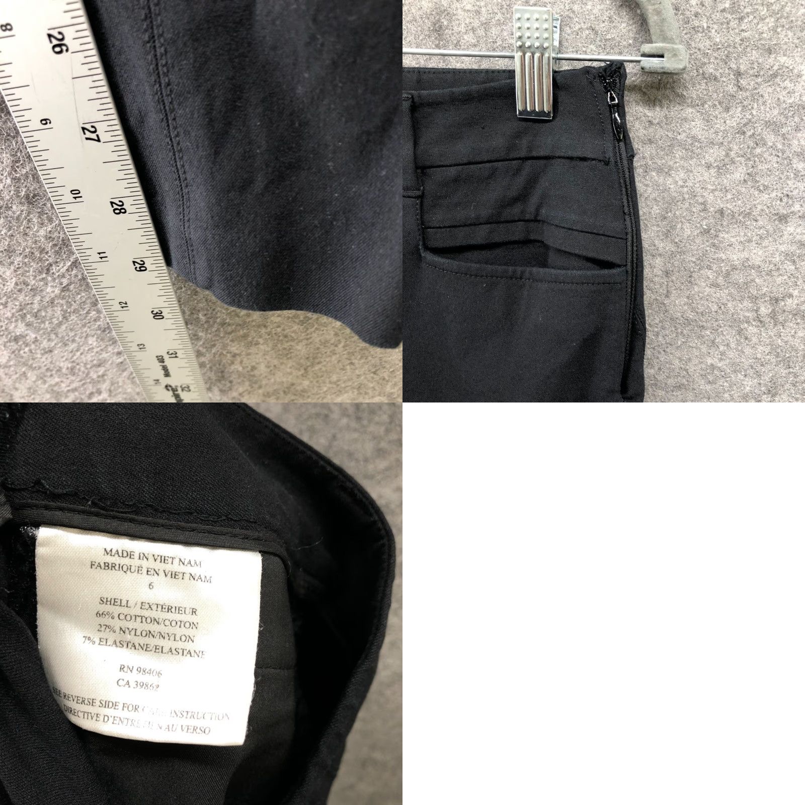 Theory Theory Womens Low Rise Skinny Dress Pants 6 Black Nylon Stretch Side Zip Trouser Size 28" / US 6 / IT 42 - 8 Thumbnail
