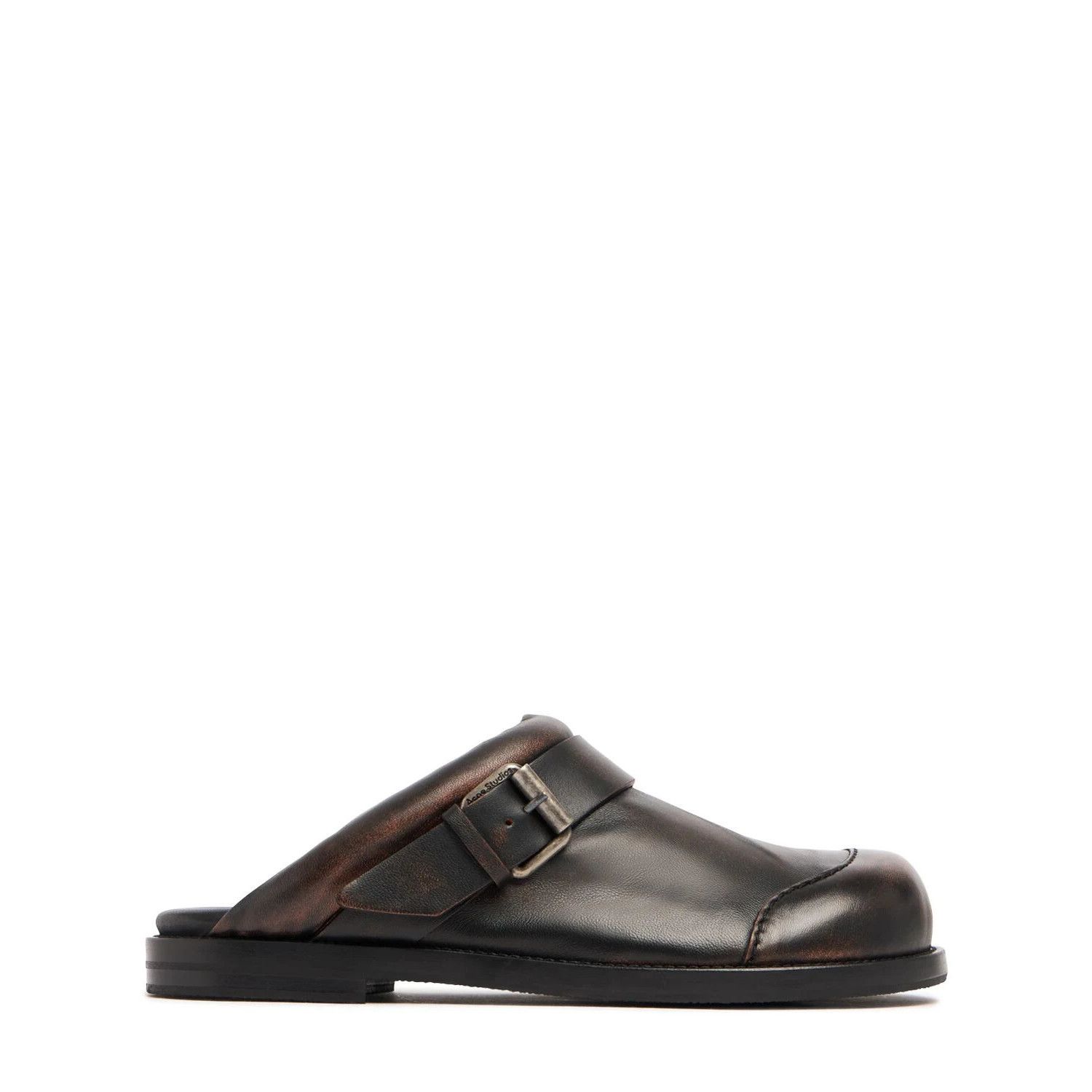 ACNE STUDIOS $800 Brown/Black Leather Buckle Loafers New & A