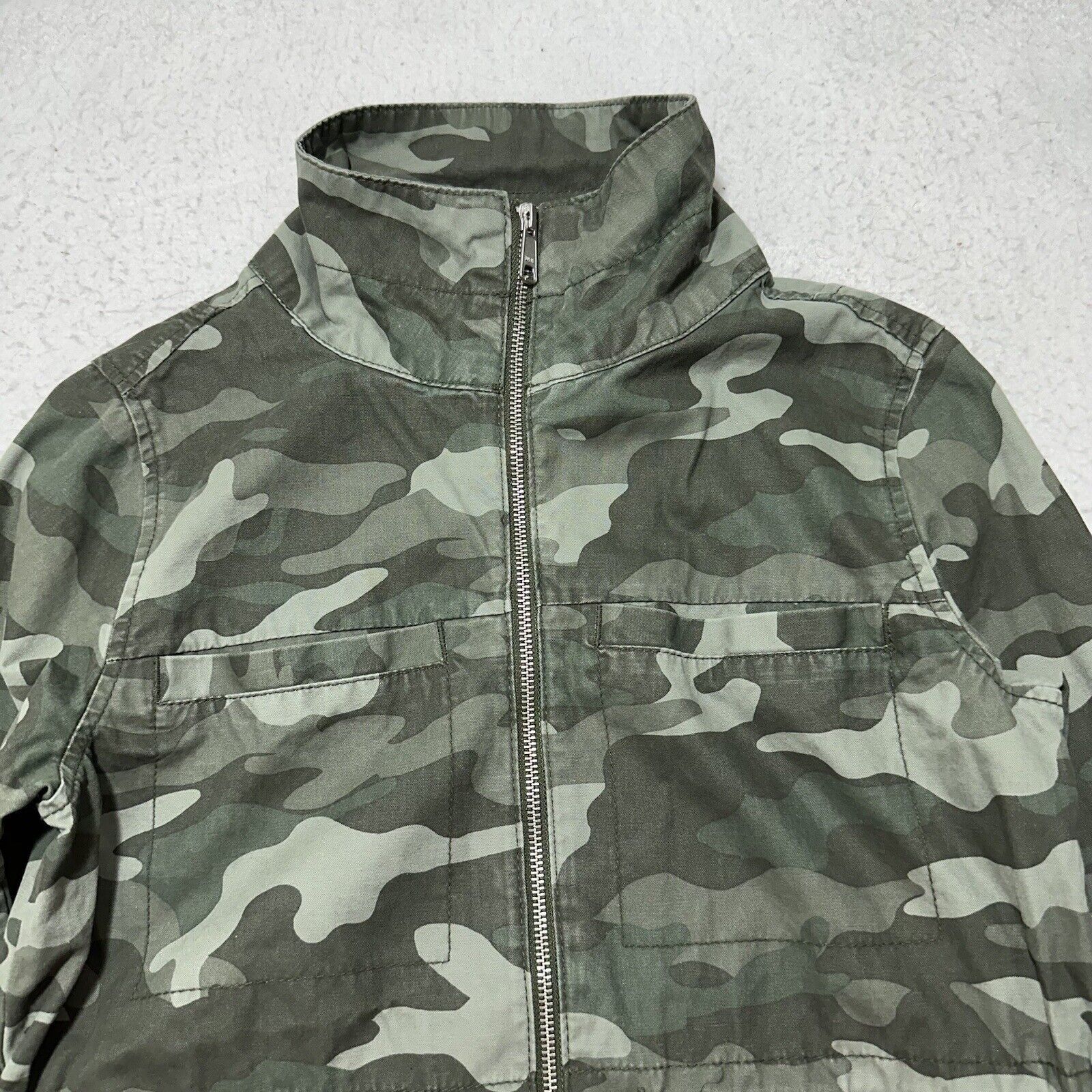 Old Navy Old Navy Small Full Zip Military Jacket Green Camouflage Size S / US 4 / IT 40 - 2 Thumbnail