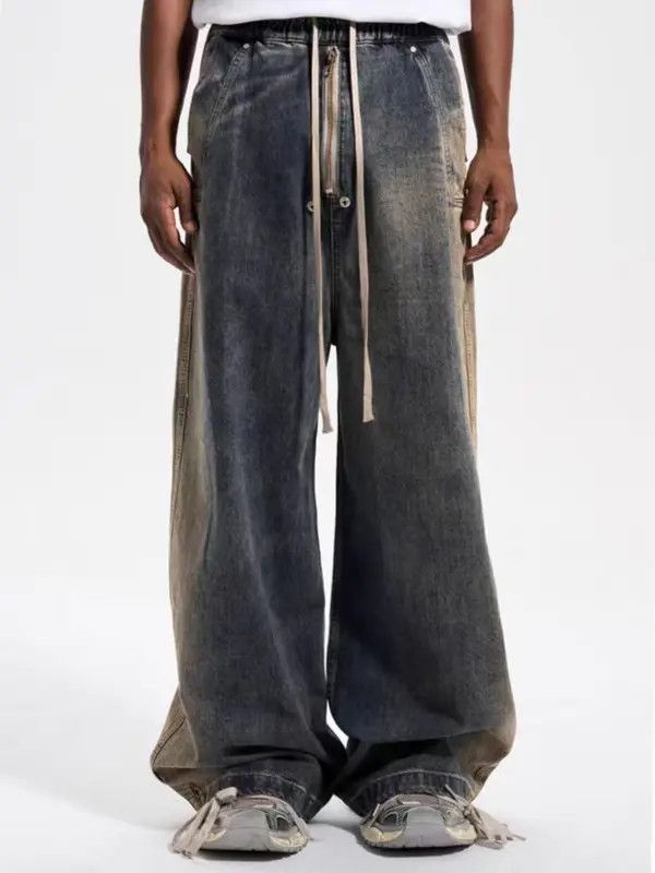 Japanese Brand VIBE High street style zipper gradient washed baggy jeans Size US 34 / EU 50 - 1 Thumbnail