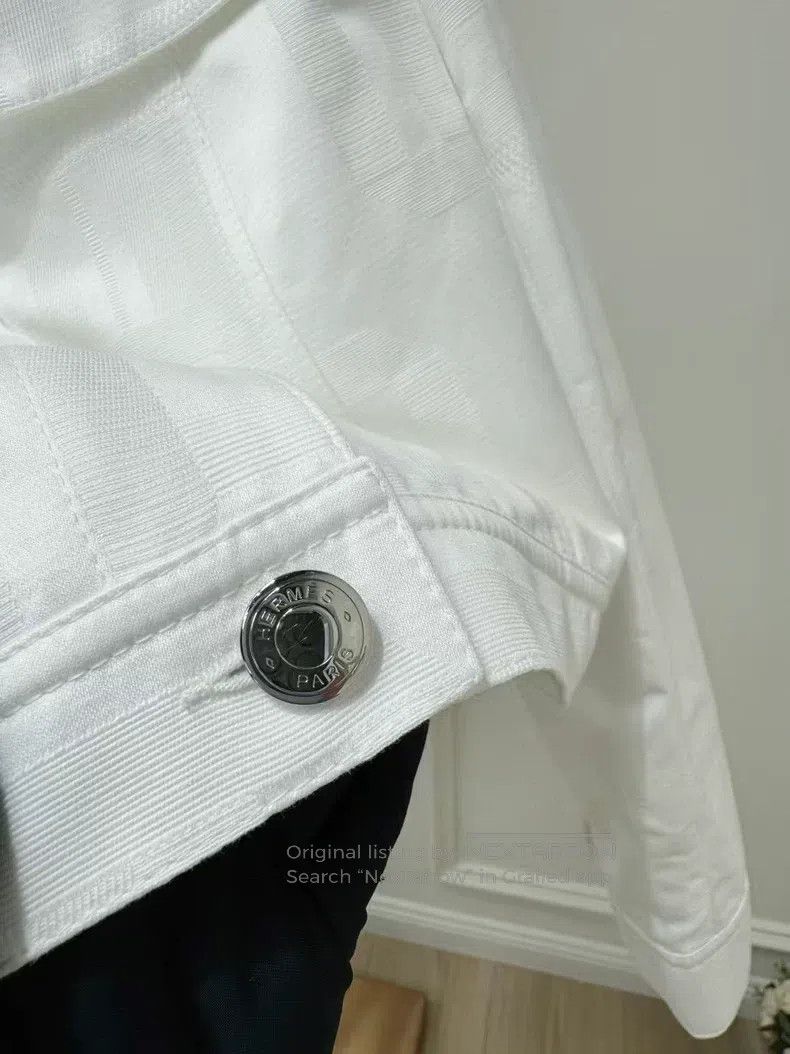 Hermes Hermes White Embossed Jacket Size XS / US 0-2 / IT 36-38 - 5 Thumbnail