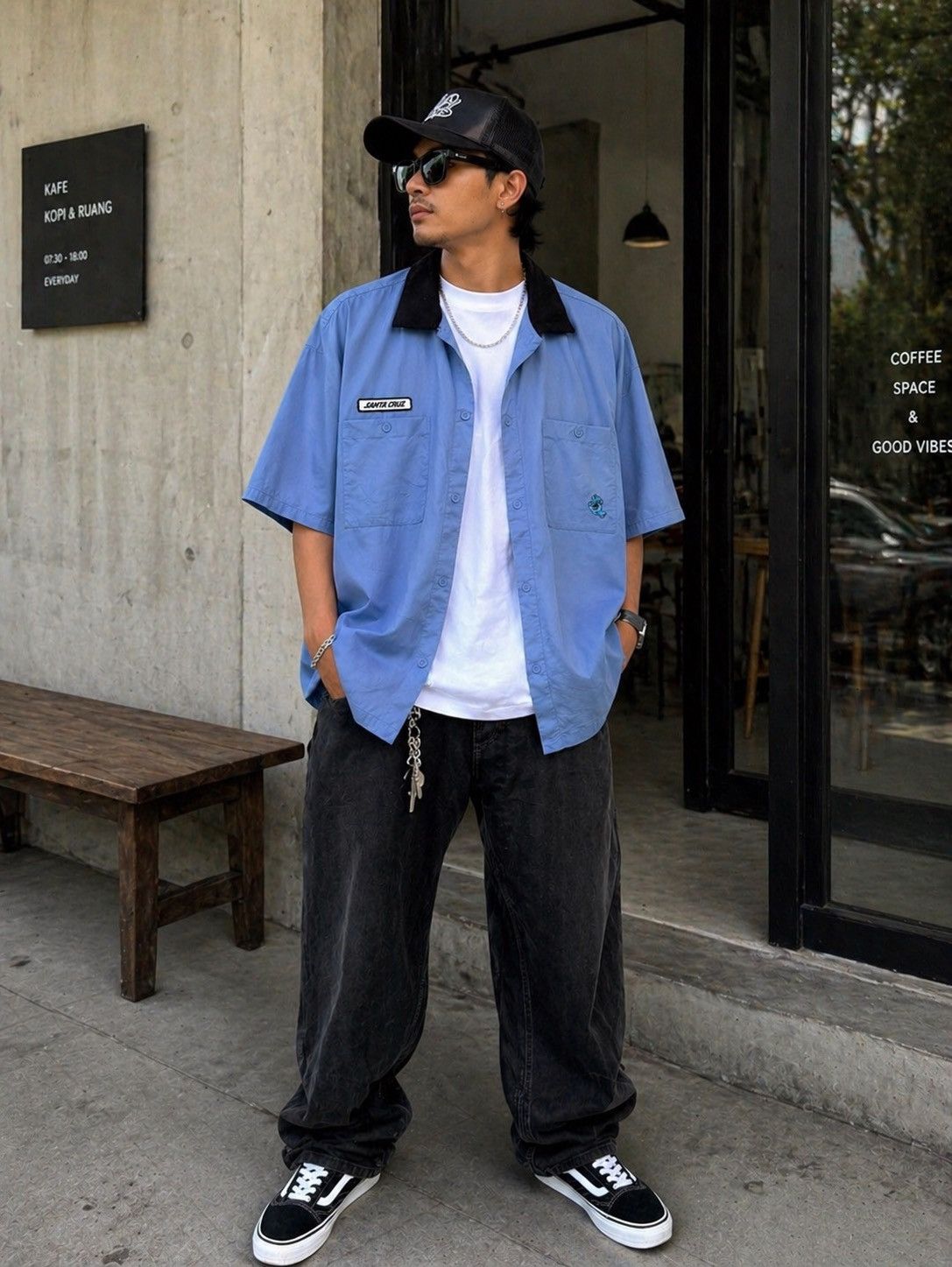Santa Cruz Skateboards Santa Cruz Screaming Hand Work Shirt Blue Skate Streetwear Size US L / EU 52-54 / 3 - 2 Thumbnail