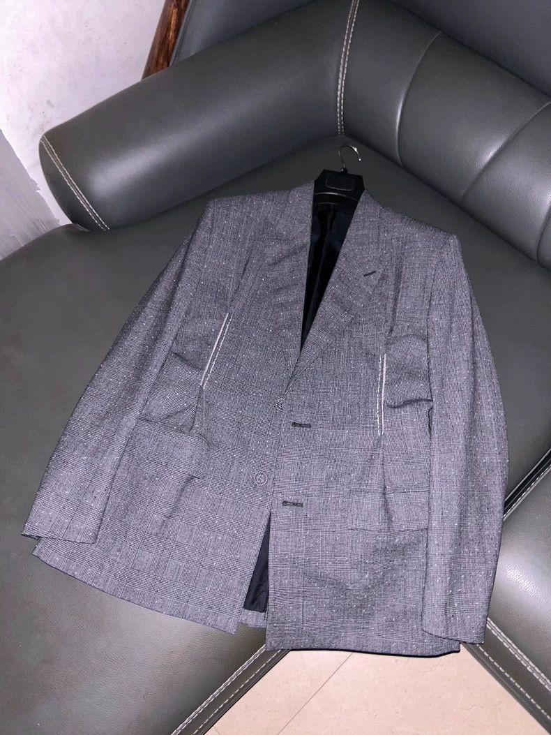 Dior Dior 2022FW Grey Wool Plaid Glitter Gypsophila blazer 2505- Size 48R - 1 Thumbnail