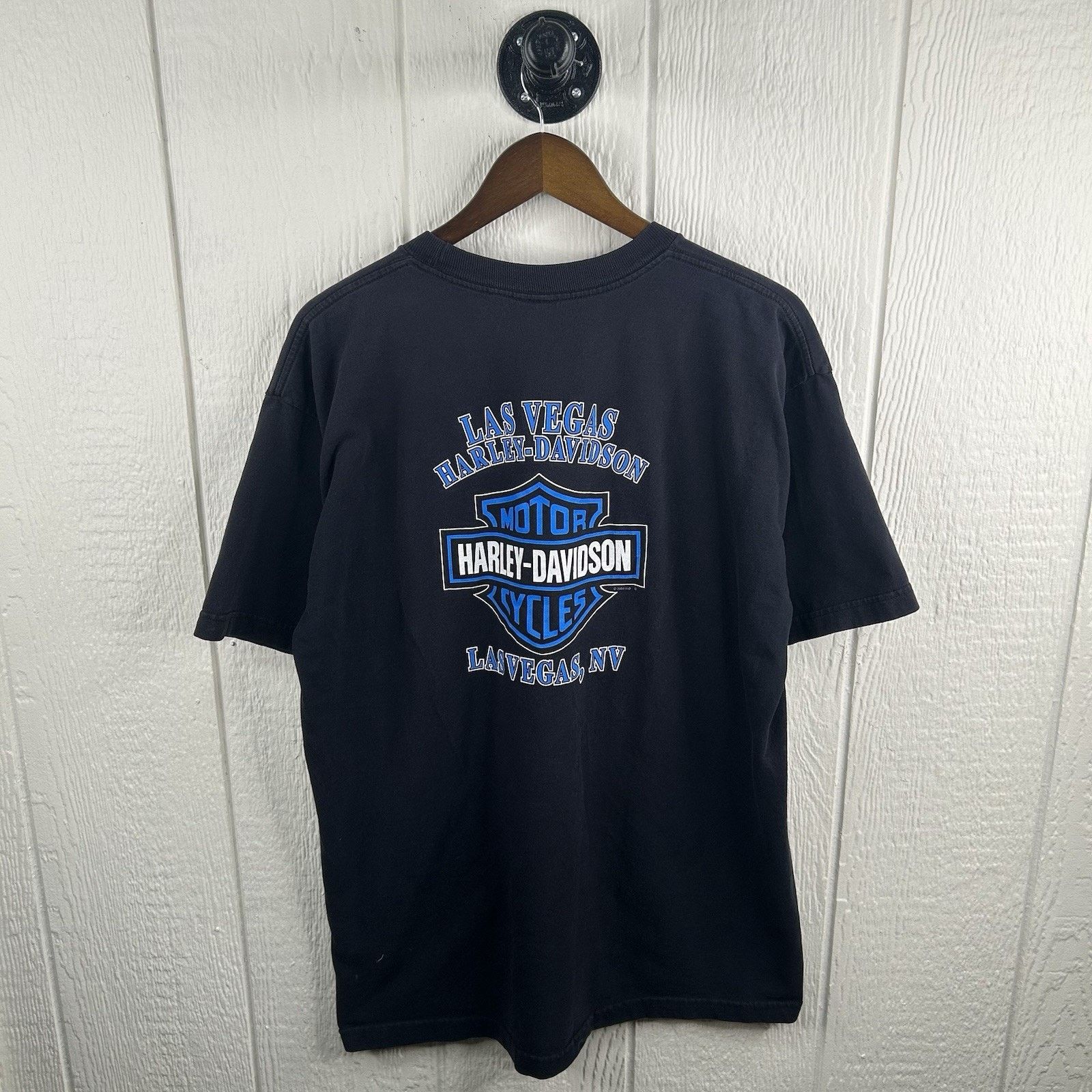 Harley Davidson Y2K Blue Lightning Las Vegas Harley Davidson Tee X-Large Size US XL / EU 56 / 4 - 2 Thumbnail