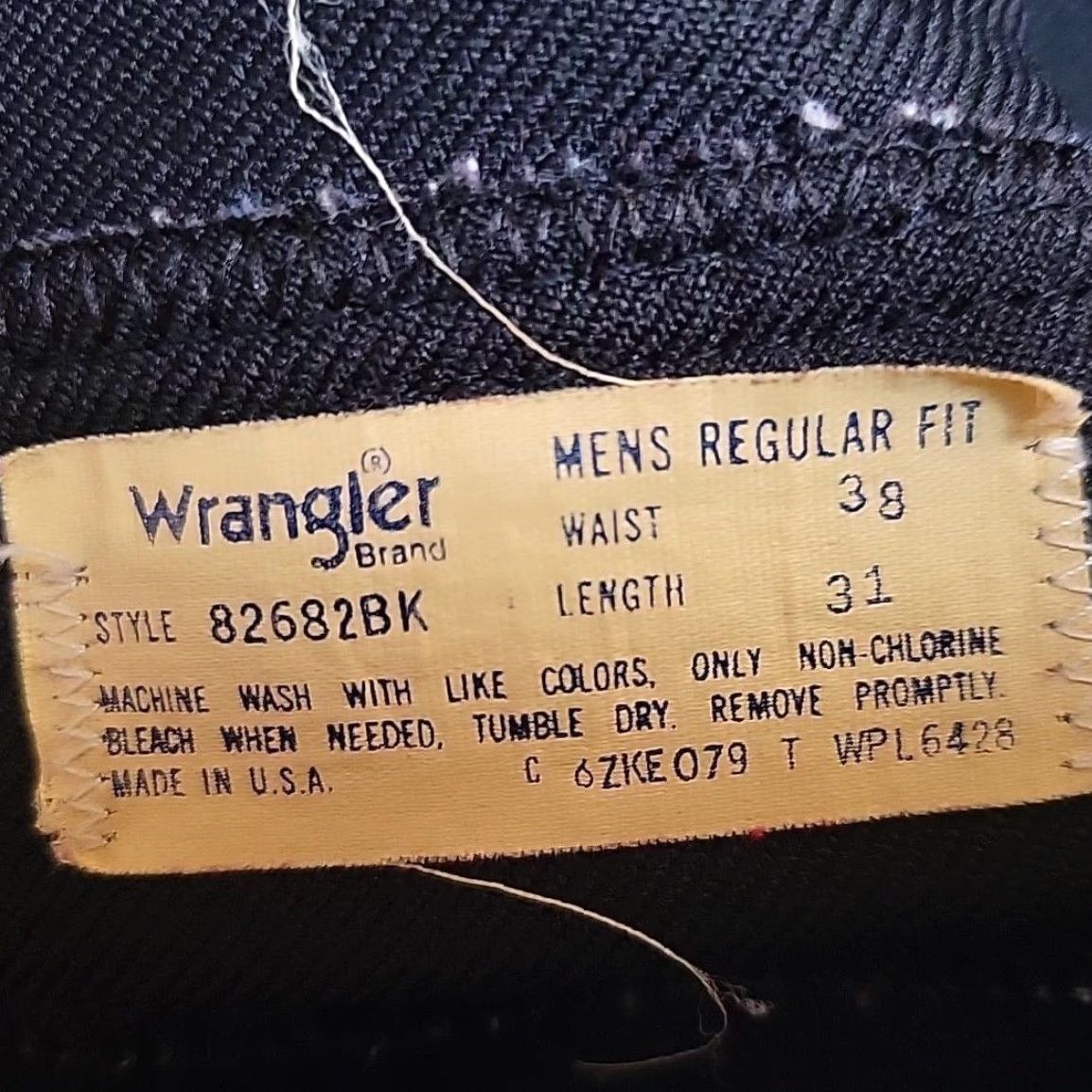 Wrangler VINTAGE Wrangler Pants Mens 38x31 Black Regular Fit Twill Western Work Made in USA Size US 38 / EU 54 - 5 Thumbnail