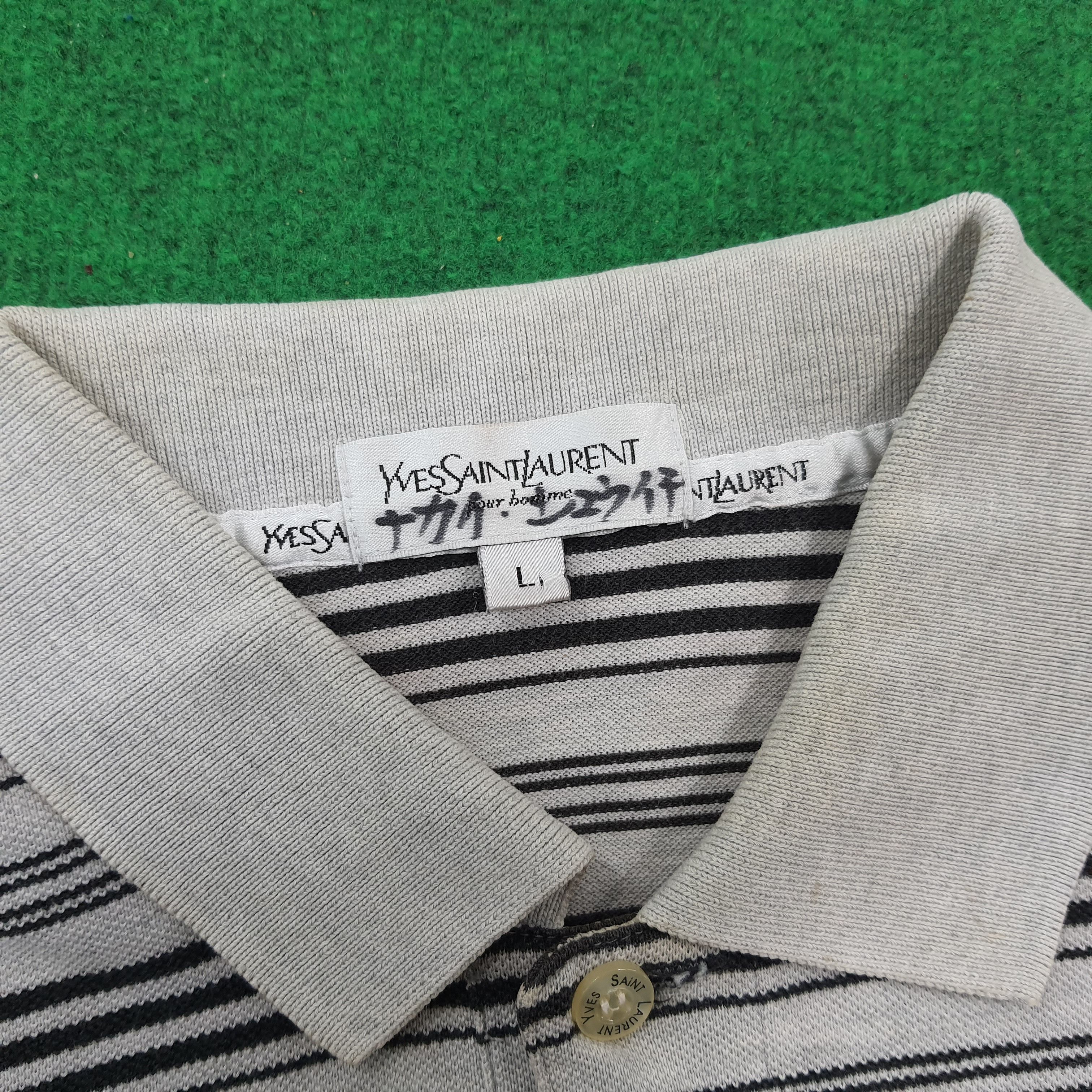 Vintage × Yves Saint Laurent Vintage Yves Saint Laurent YSL Striped Polo Shirt C196N76 Size US M / EU 48-50 / 2 - 6 Thumbnail