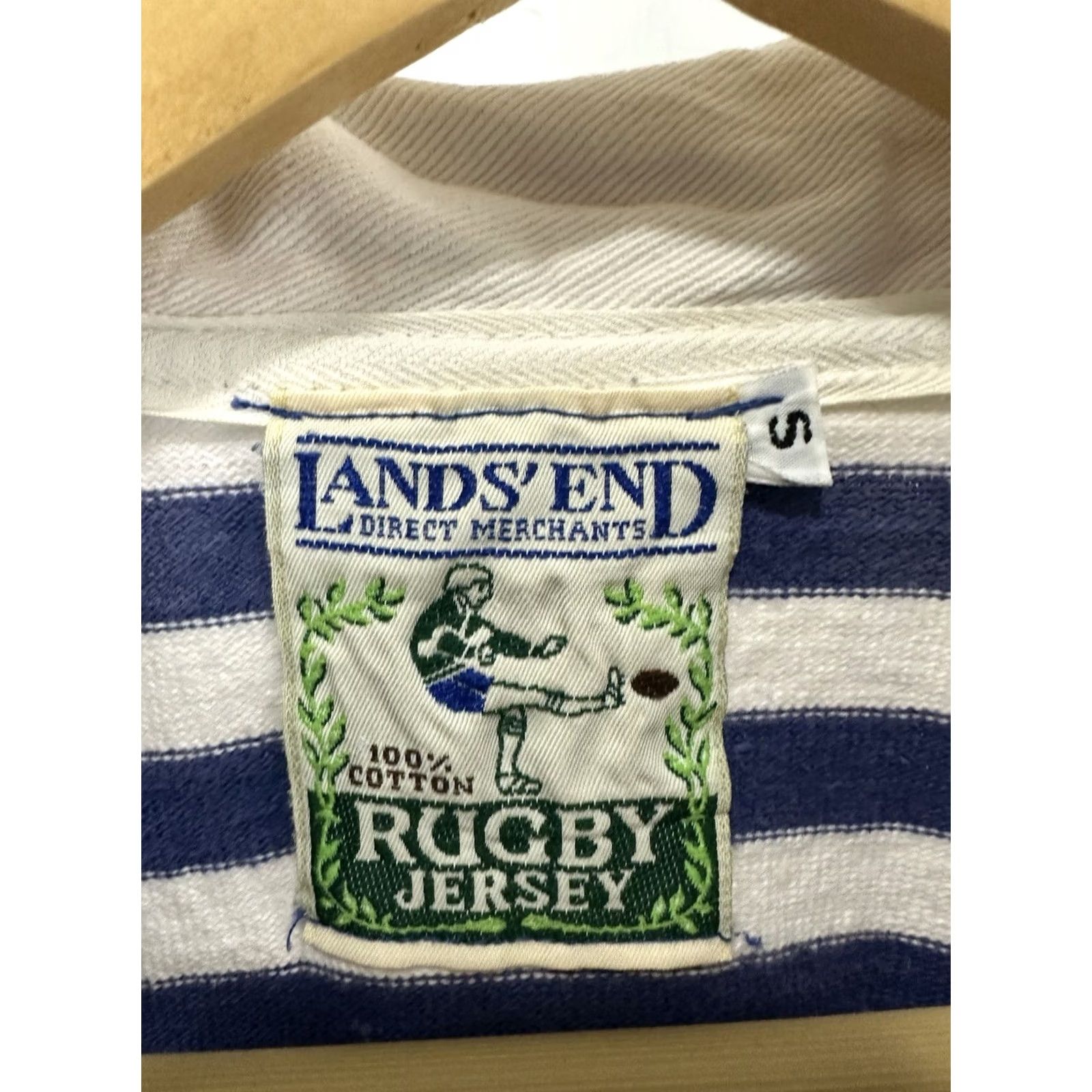 Lands' End VTG Lands' End Striped Color Block Long Sleeve Polo Rugby Shirt S Men Multicolor 70s 80s Size US S / EU 44-46 / 1 - 3 Thumbnail