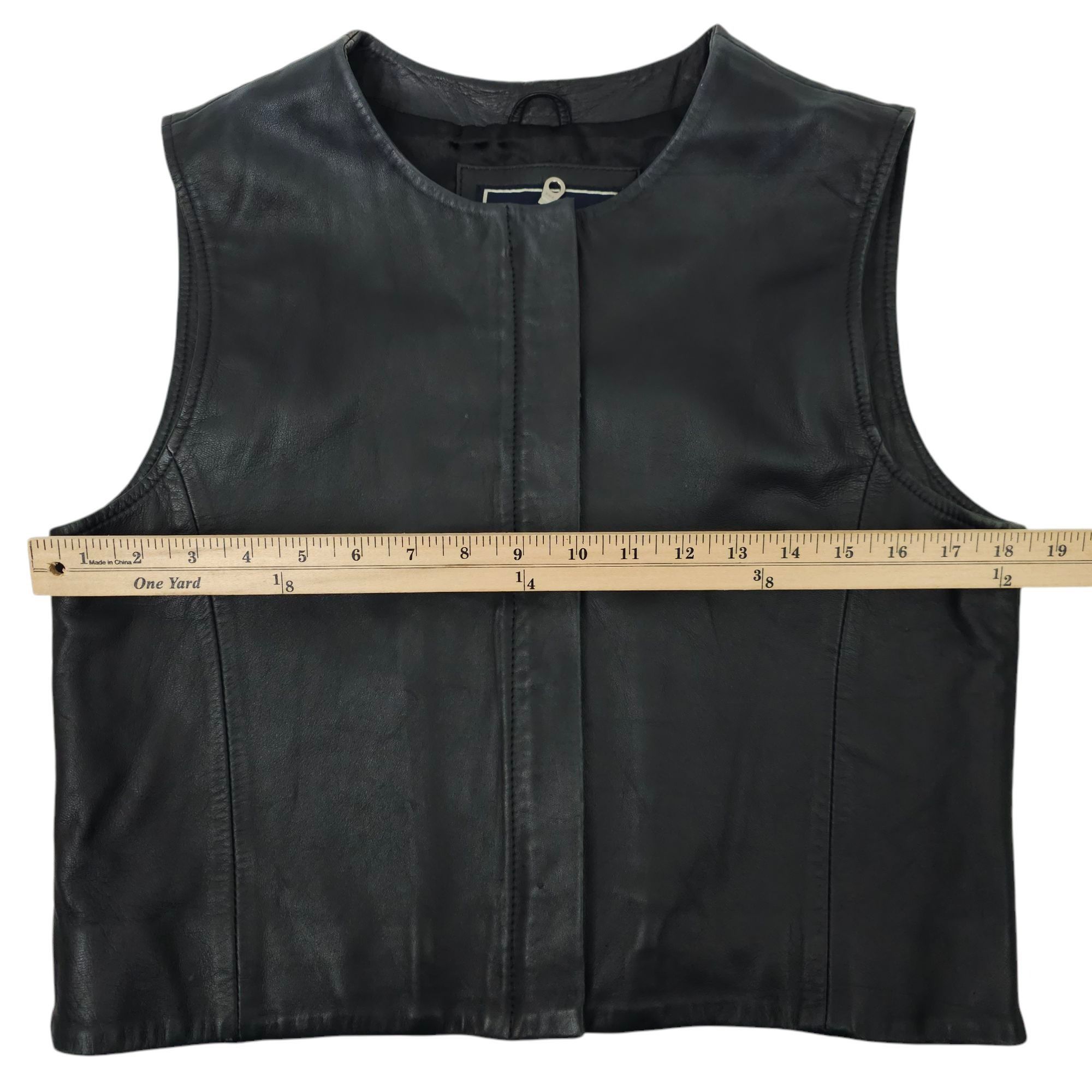 Other Saguaro Black Leather Vest Womens Size L Placket Covered Zip Size L / US 10 / IT 46 - 7 Thumbnail
