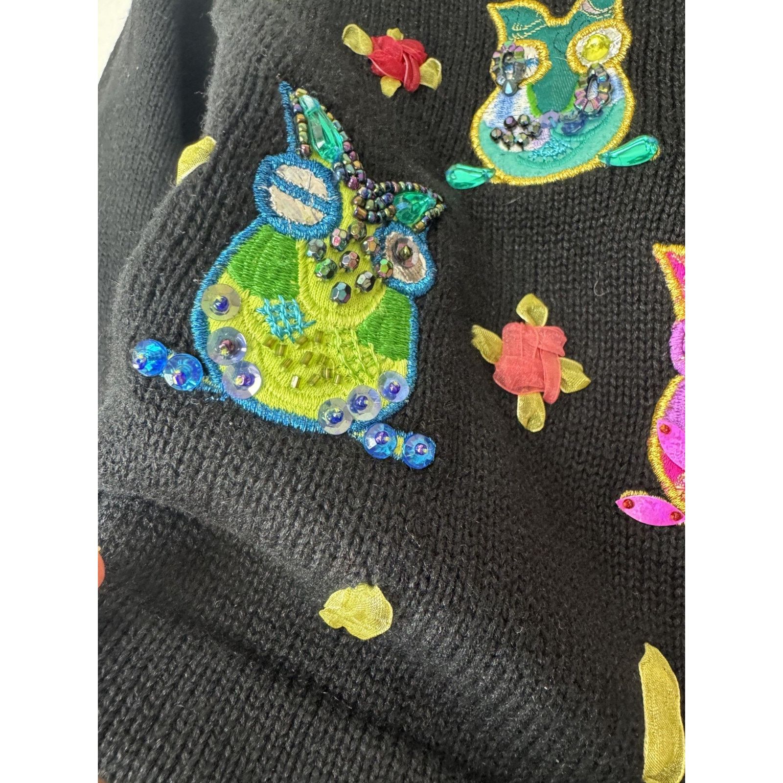 Other Vintage JACK B QUICK Owl Cardigan Beaded Sweater Sz S Size S / US 4 / IT 40 - 5 Thumbnail