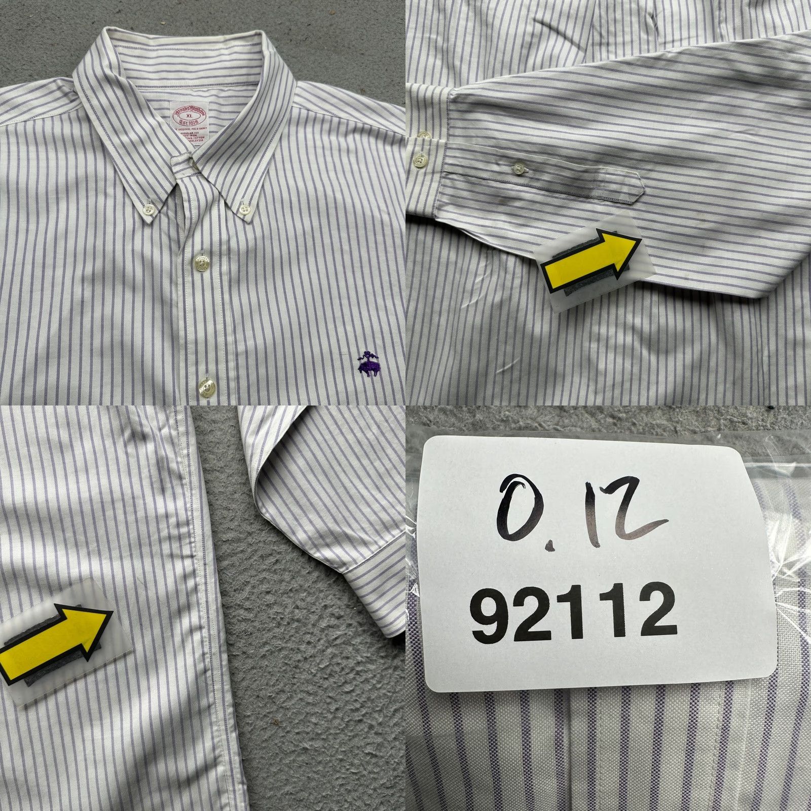 Brooks Brothers Brooks Brothers Original Polo Button Up Shirt Mens XL Long Sleeve Purple Striped Size US XL / EU 56 / 4 - 8 Thumbnail