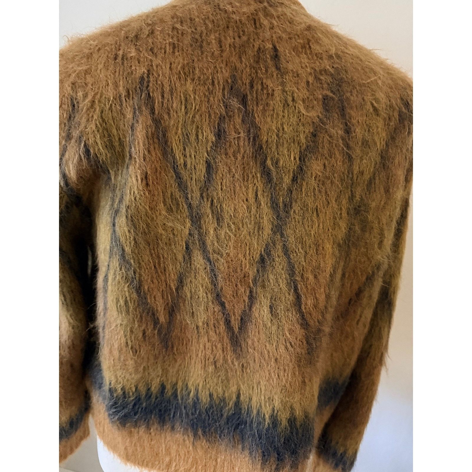 Celine Brushed Argyle Mohair Cardigan Sweater Size US L / EU 52-54 / 3 - 7 Thumbnail
