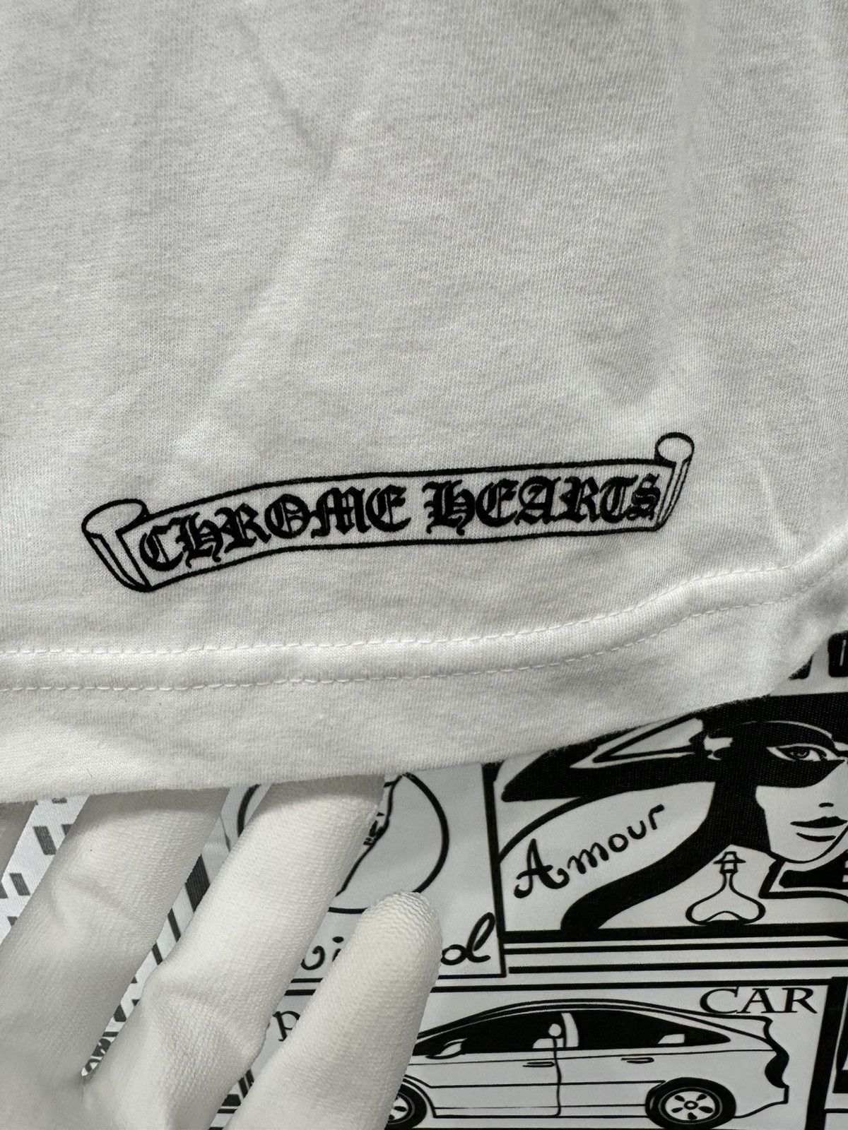 Chrome Hearts Chrome Hearts Neck Logo Tee Large White Size US L / EU 52-54 / 3 - 8 Thumbnail