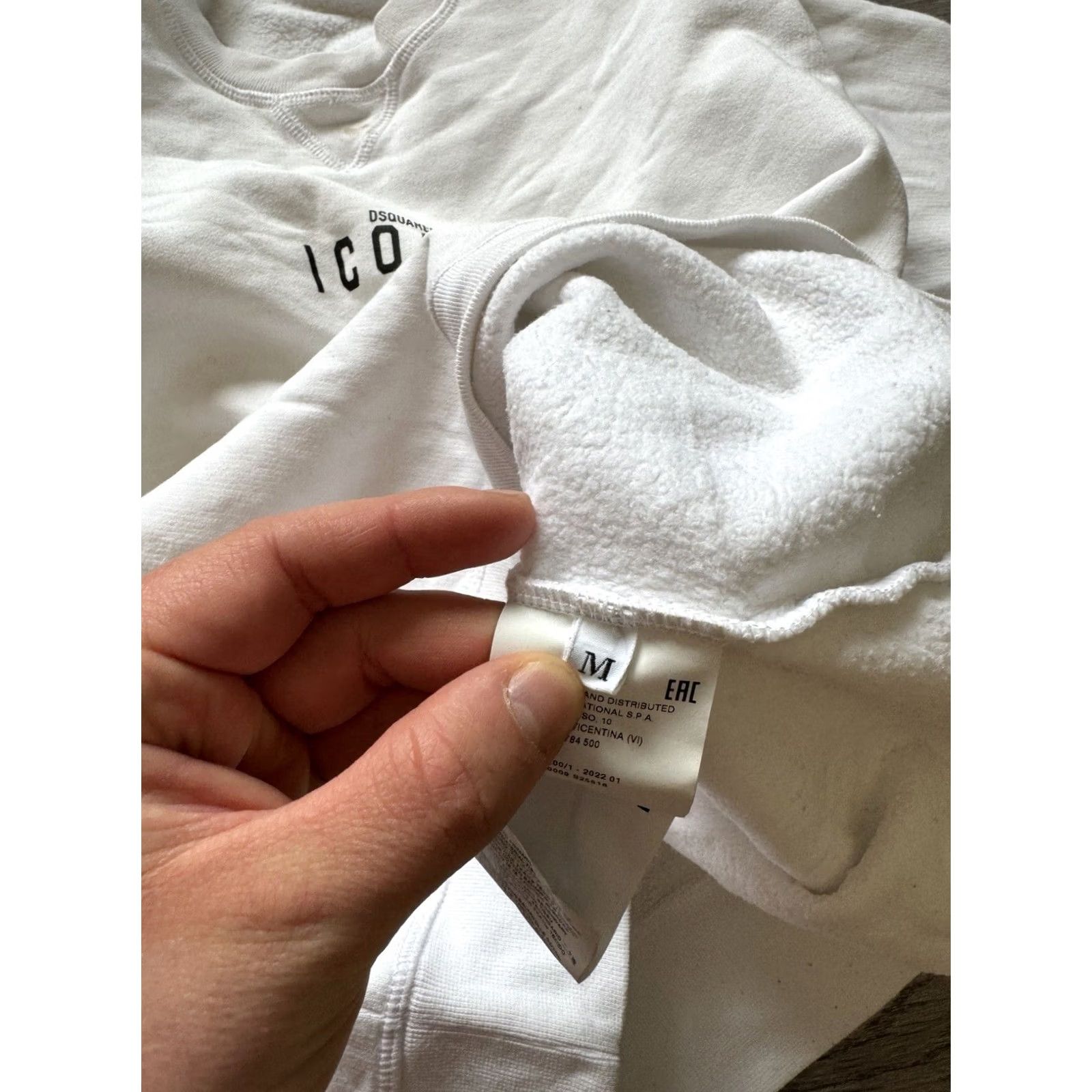 Dsquared2 DSQUARED2 Cotton Sweatshirt Logo Print Mens M White Pullover Regular Sweatshirt Logo Accents Menswear Size US M / EU 48-50 / 2 - 7 Thumbnail